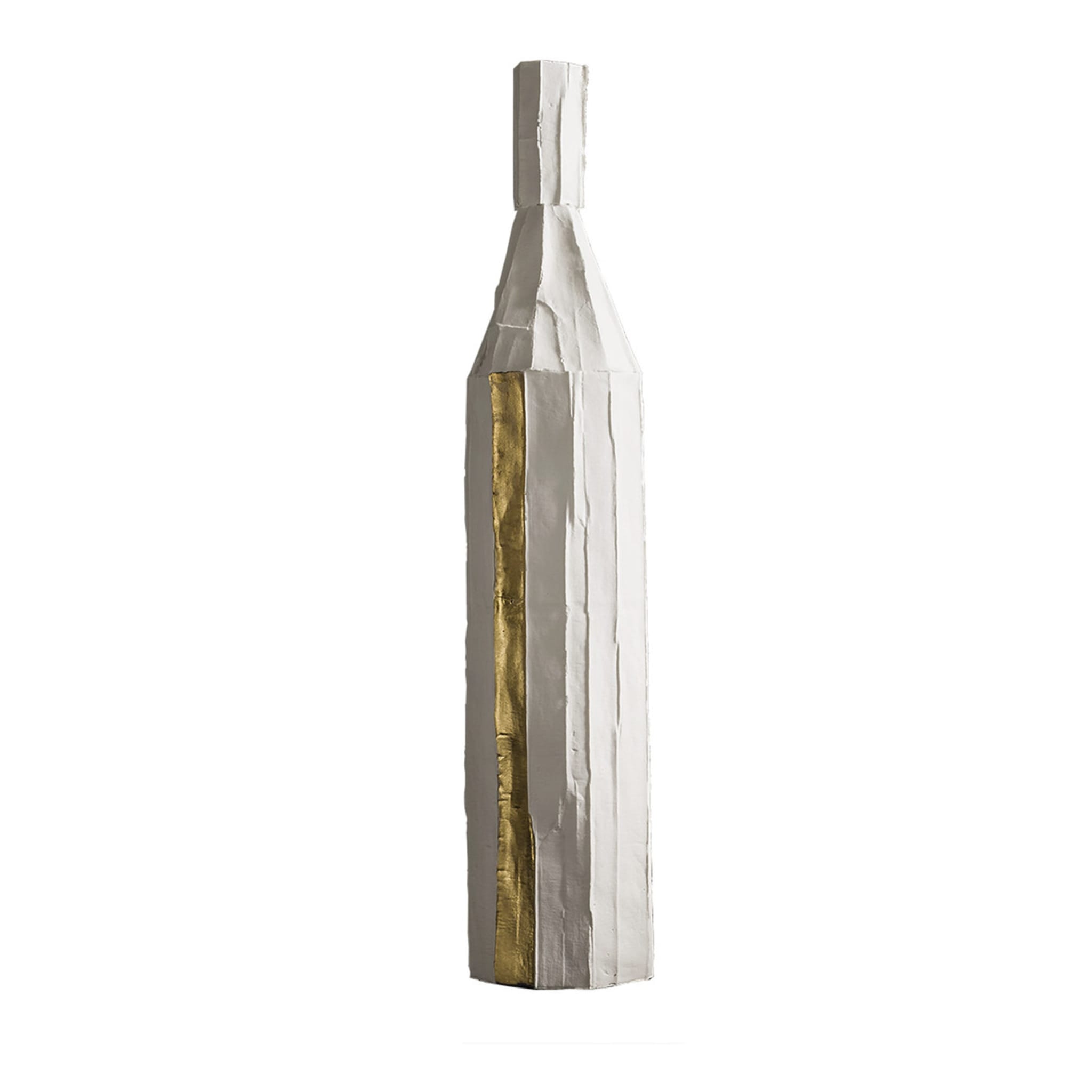 Bottiglia decorativa Cartocci Corteccia Bianco e Oro - Vista principale