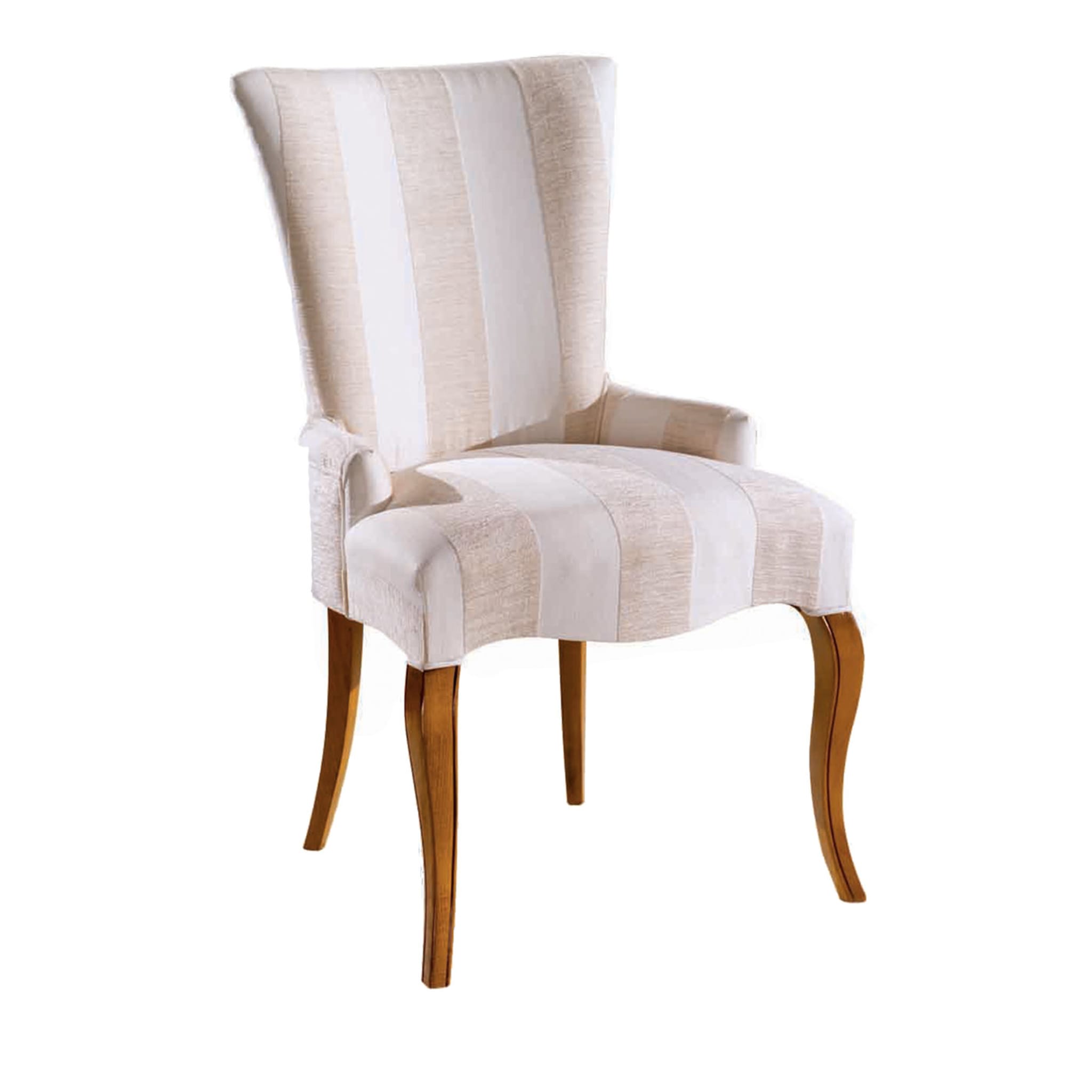 White and Pink Upholstered Chair - Main view