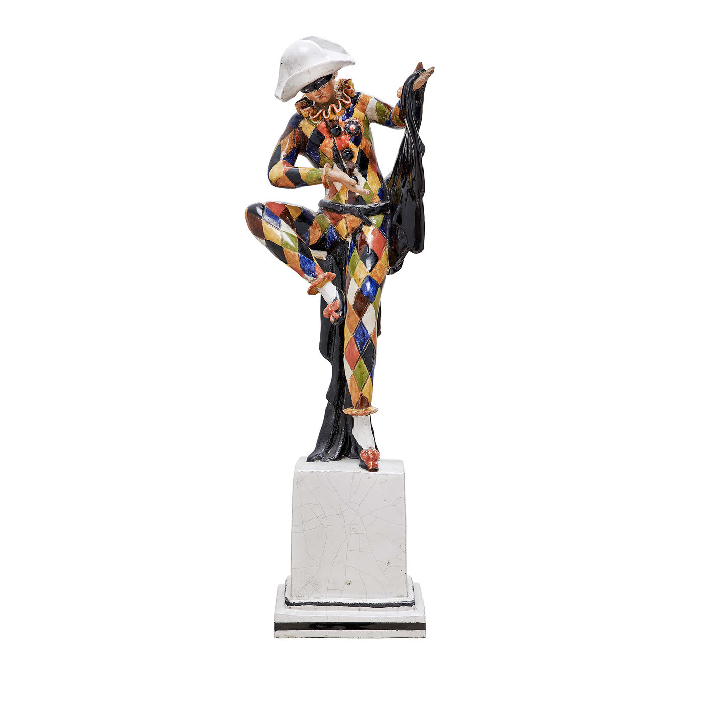 Small Harlequin Statue - Ceramiche Ceccarelli