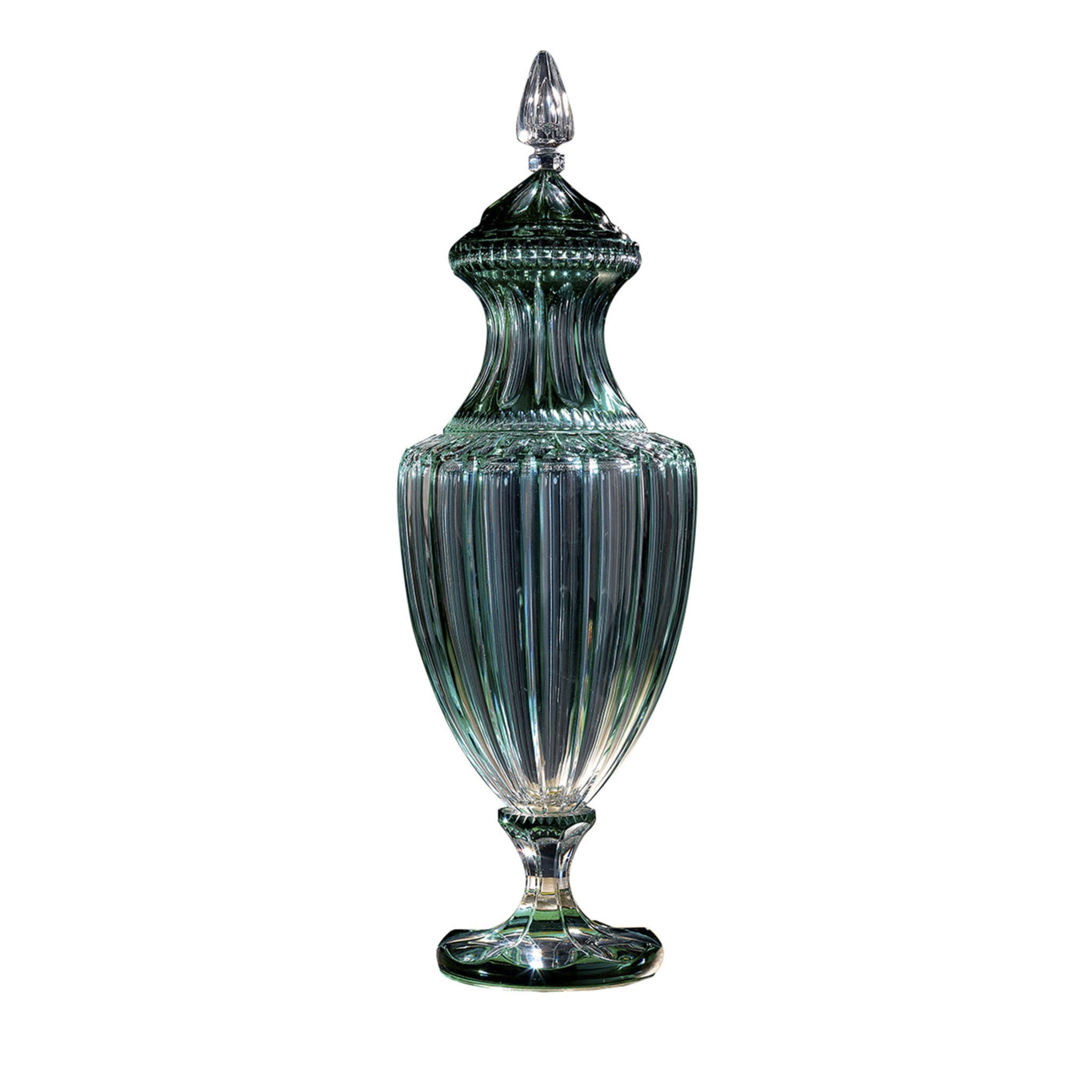 Amphora Crystal Vase in Clear and Green - Main view
