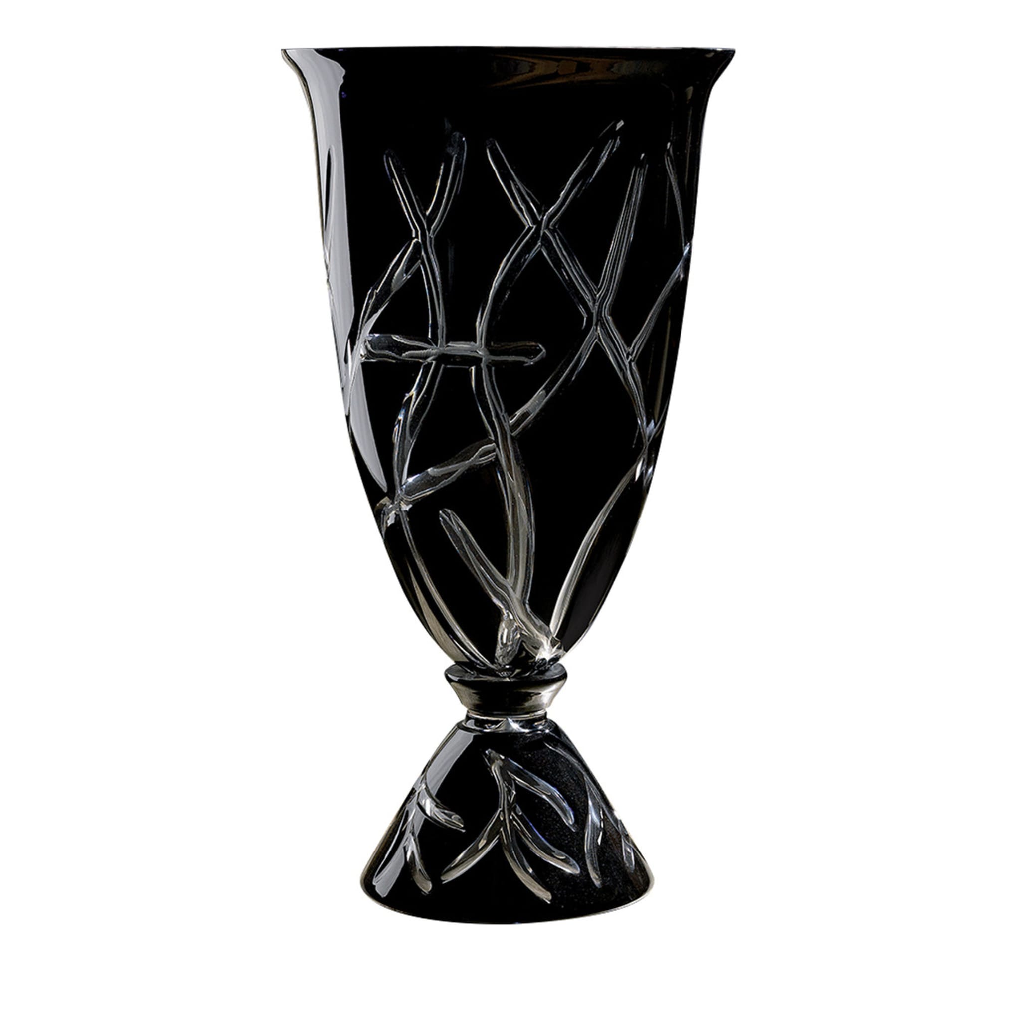 Crystal Vase in Clear and Black - Main view