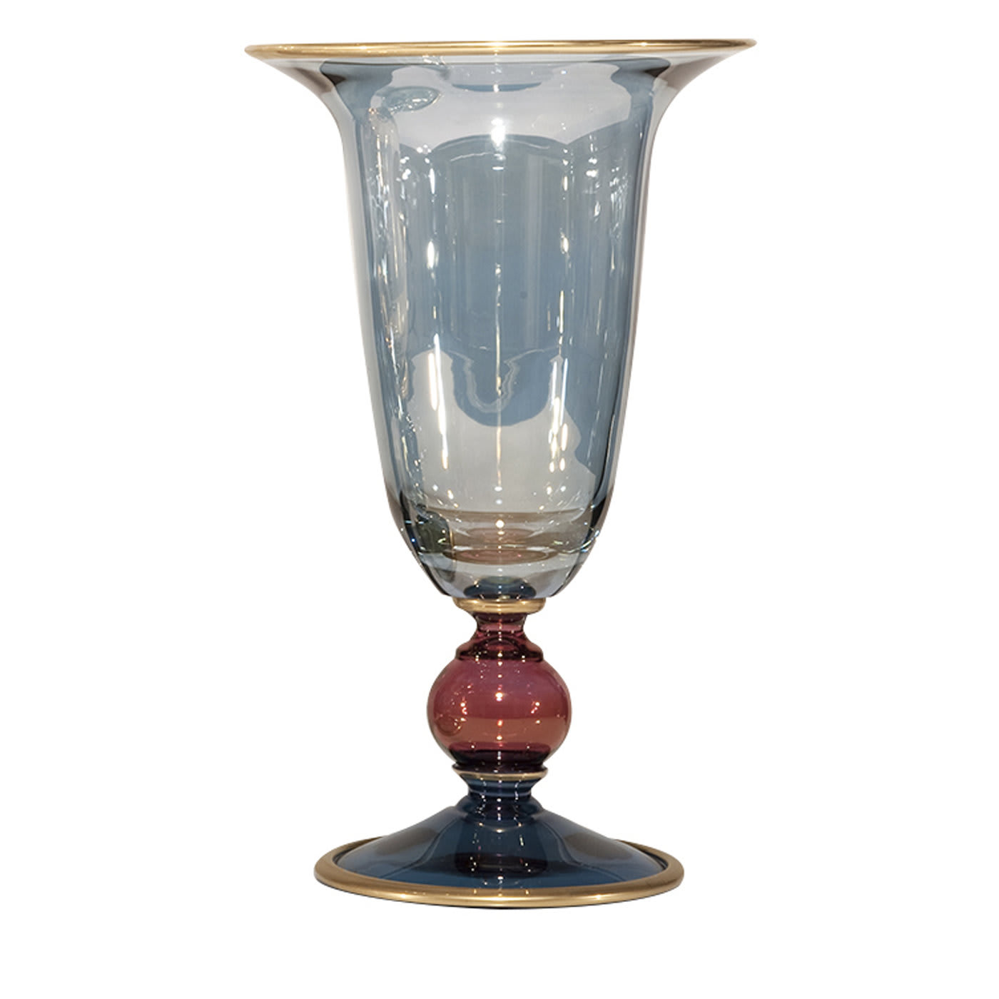 Arlecchino Pale Blue Vase - Griffe Montenapoleone by Vetrerie di Empoli
