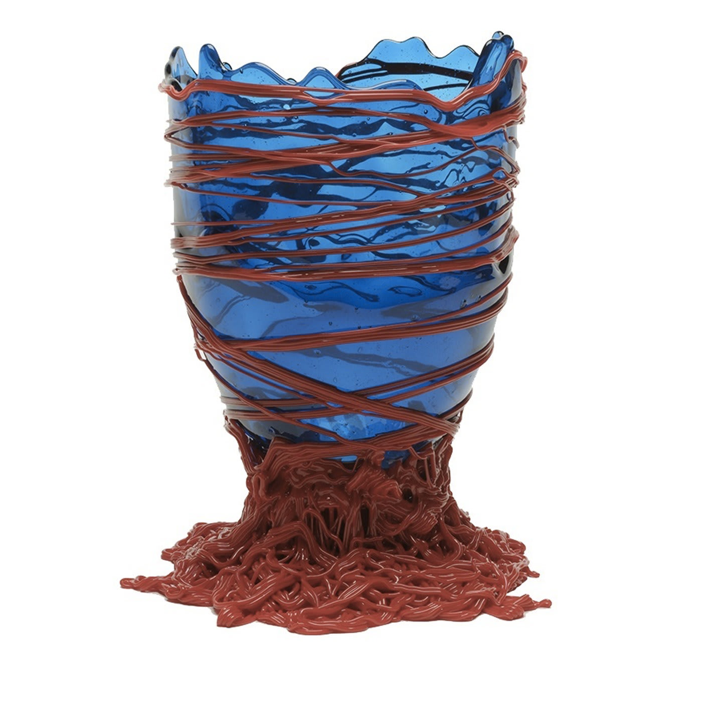 Spaghetti Medium Blue and Red Vase by Gaetano Pesce - Corsi Design Factory