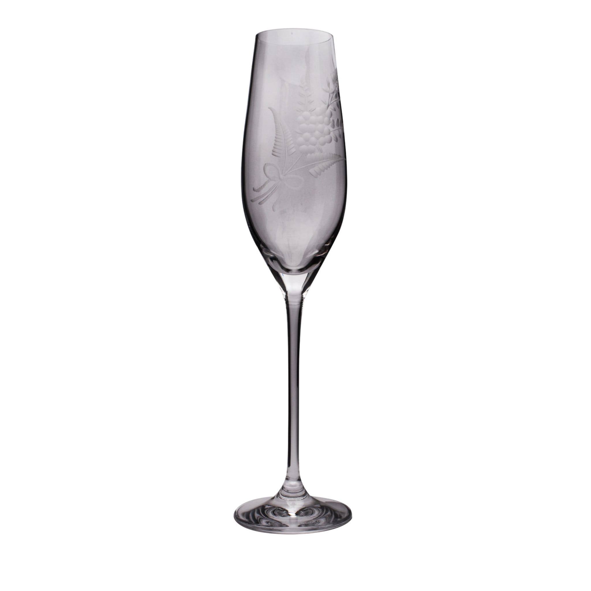 Set of 6 Champagne Flutes with Quote - Main view
