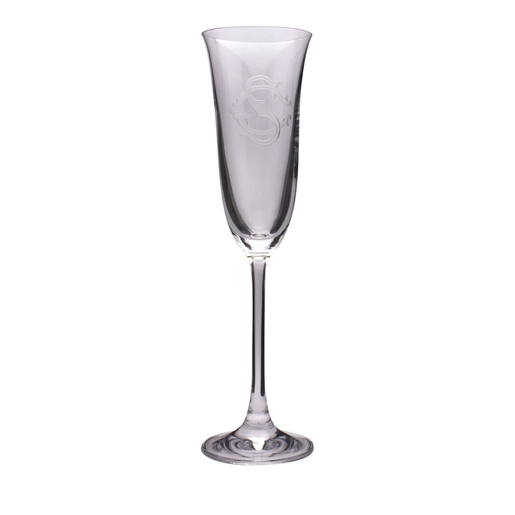Set of 6 Champagne Flutes with Monogram - Main view