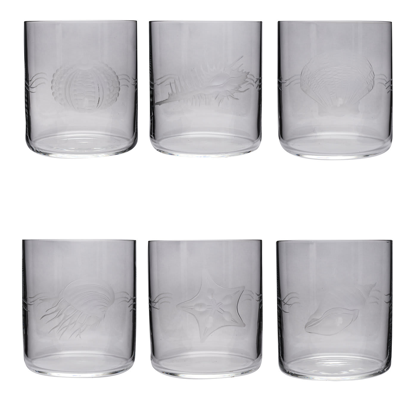 Set of 6 Water Glasses with Marine Theme - Vanessa Cavallaro