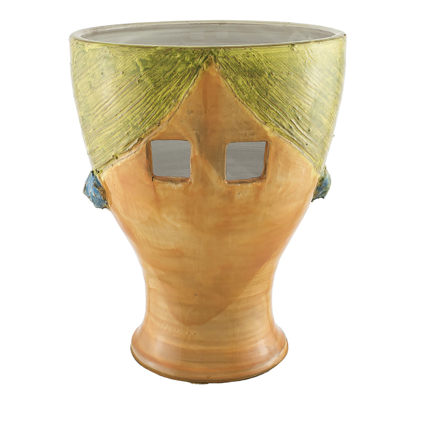 Small Orange Head Vase with Applications - Alessi Ceramiche