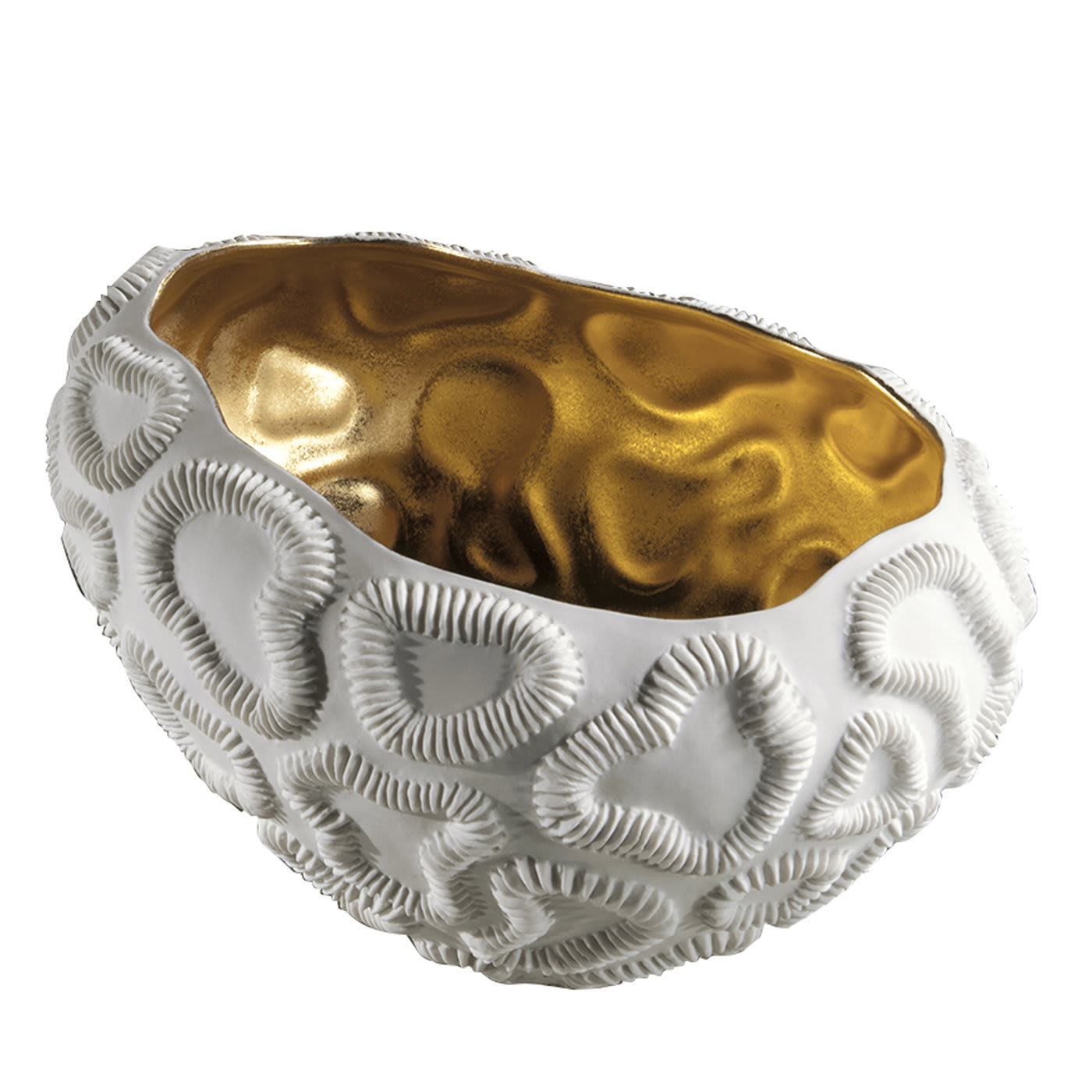 Fossilia Oval Gold Bowl - Fos Ceramiche