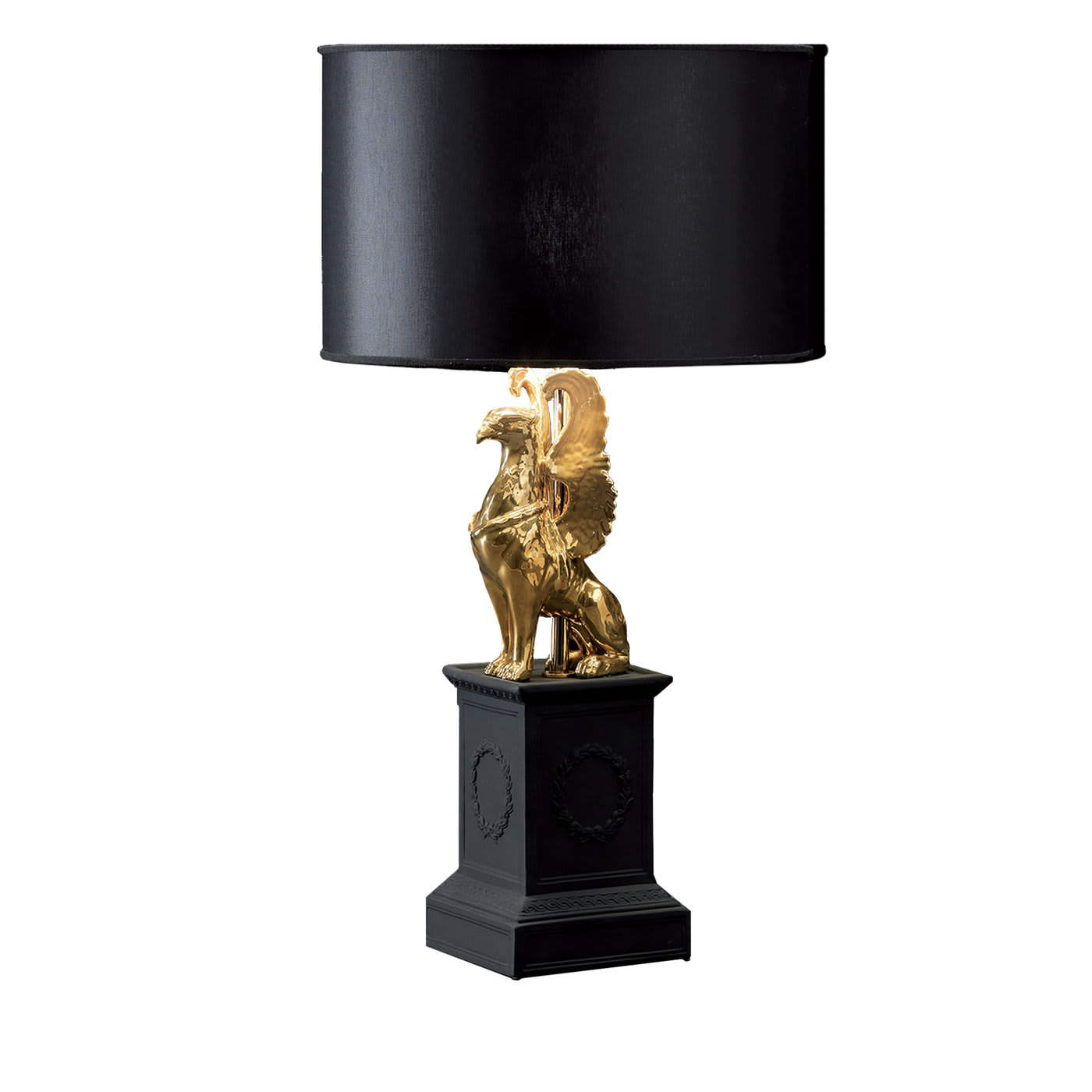 Black and Gold Griffon Lamp - Ceramiche Dal Prà