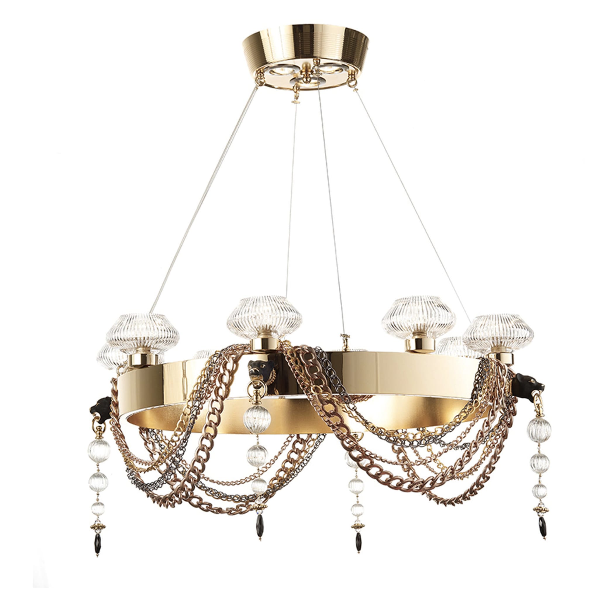 Panther Art Deco Chandelier with Crystal - Main view