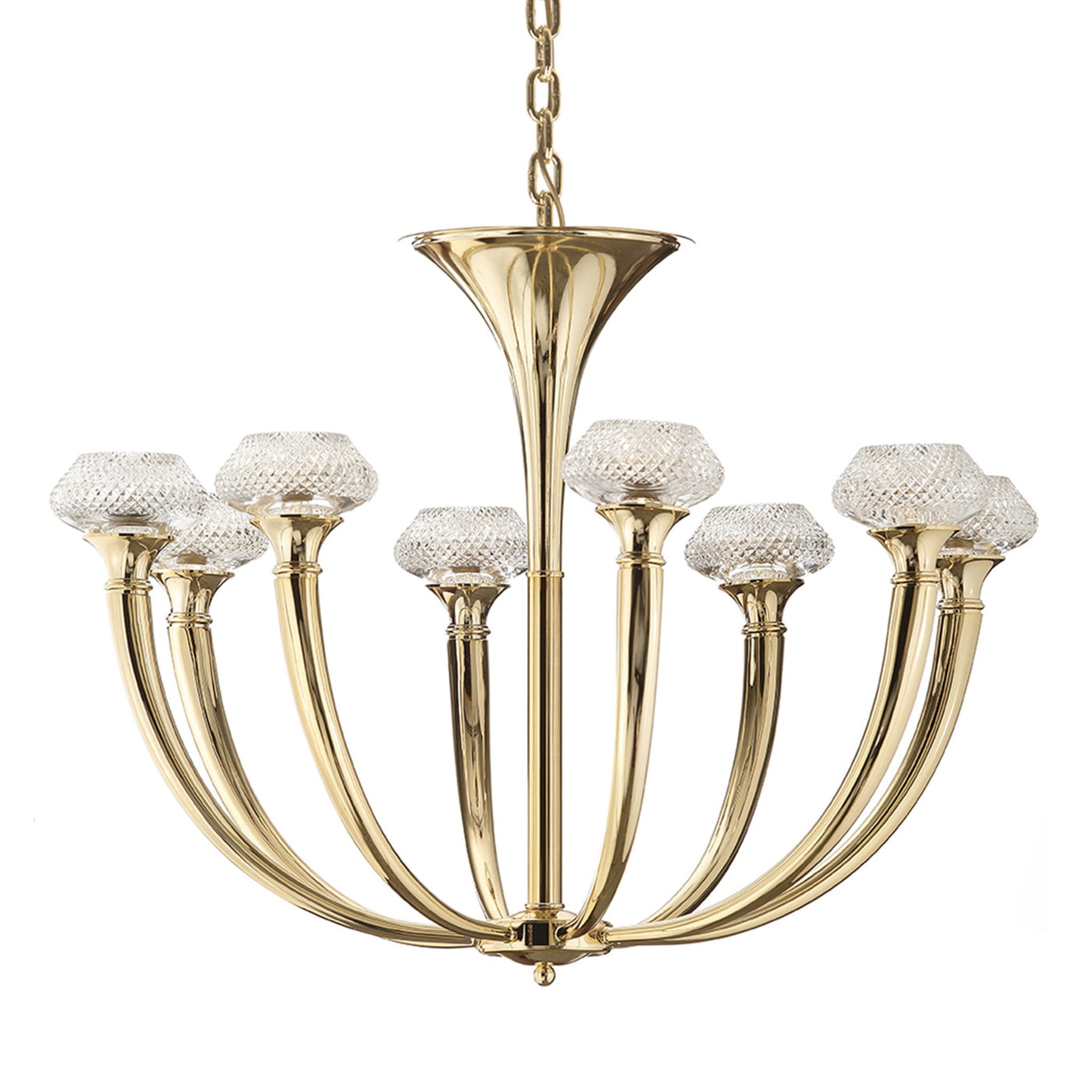 Art Deco Small Chandelier with Crystal - Main view