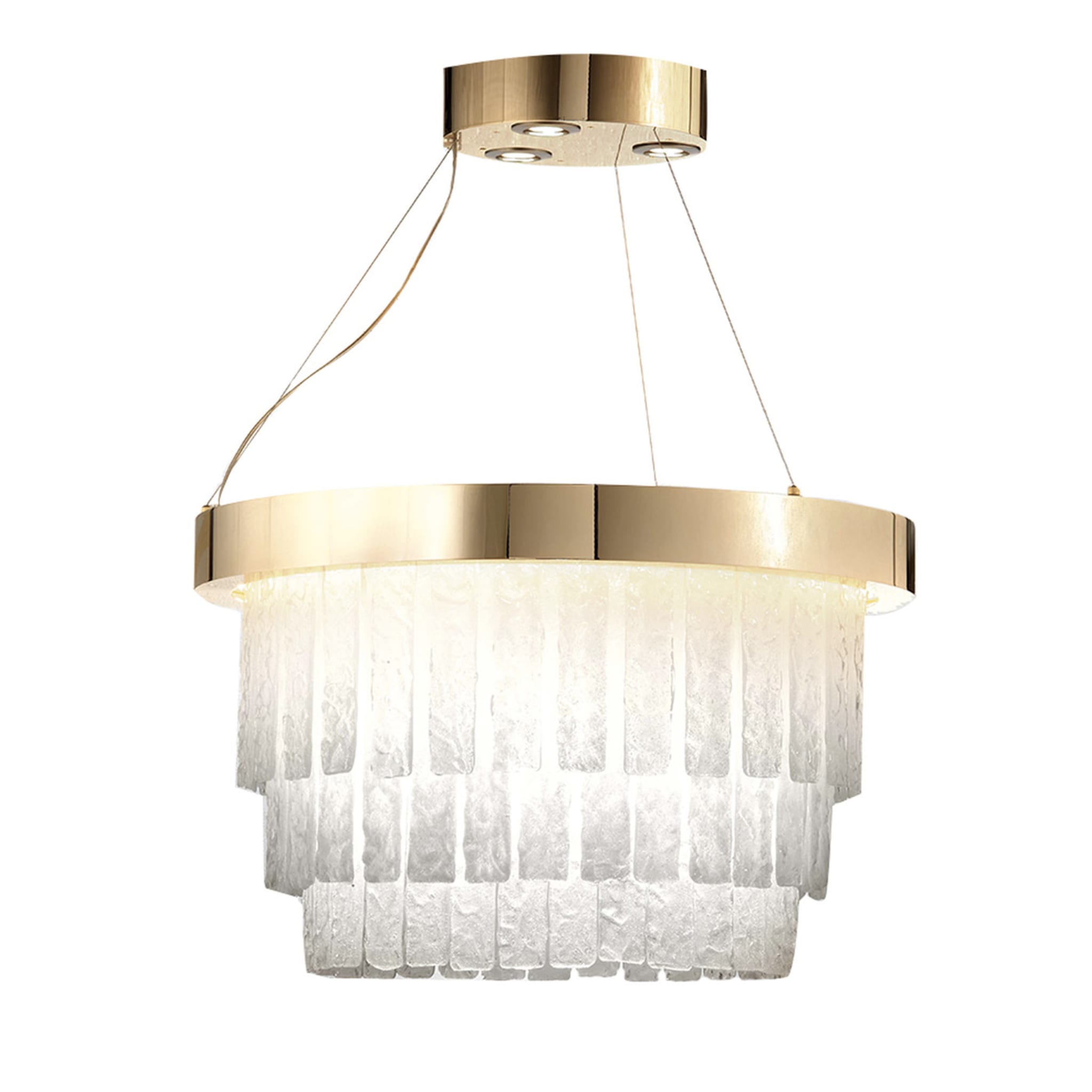 Ring Chandelier with Venetian Glass Rectangular Elements - Main view