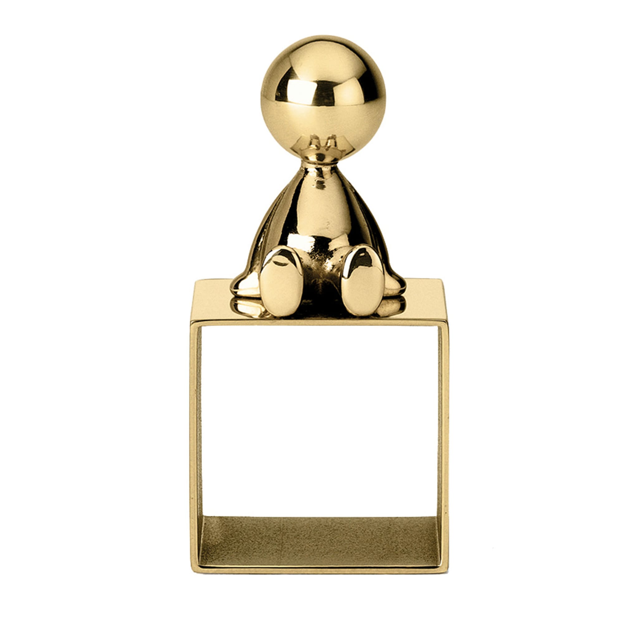 Omini Top Napkin Ring in Polished Brass By Stefano Giovannoni - Main view