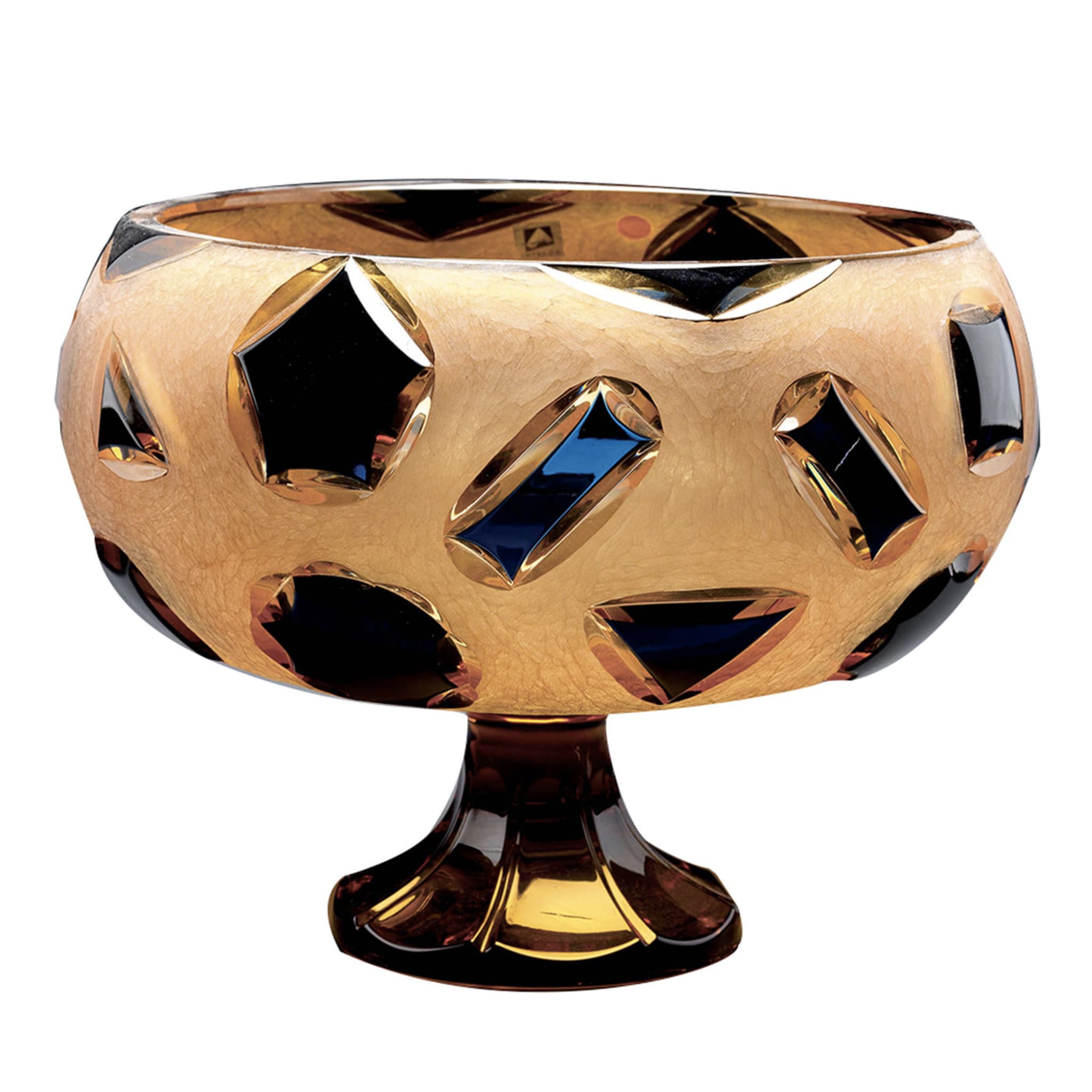 Crystal Bowl in Amber and Blue - Main view