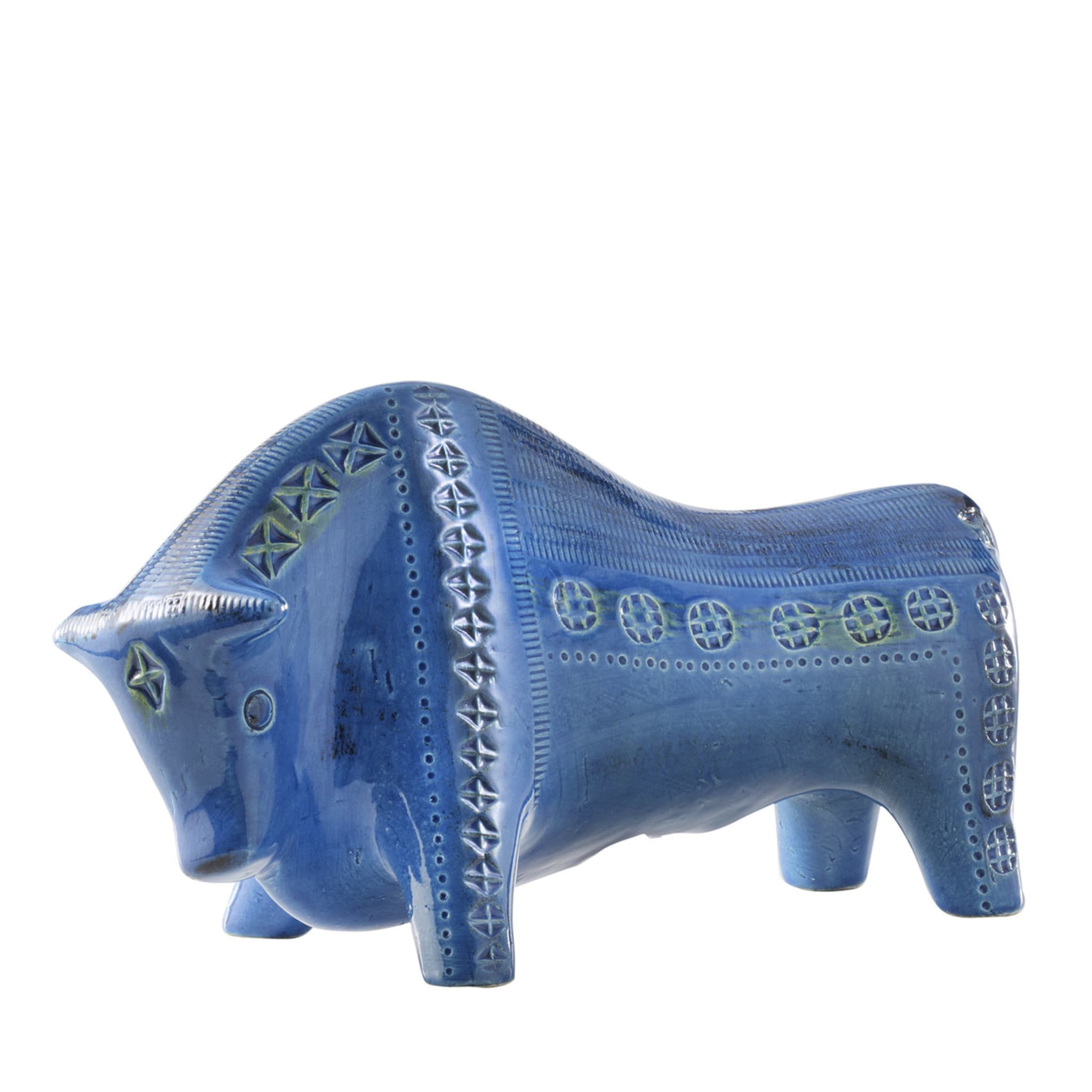 Scultura di toro blu di Aldo Londi - Vista principale