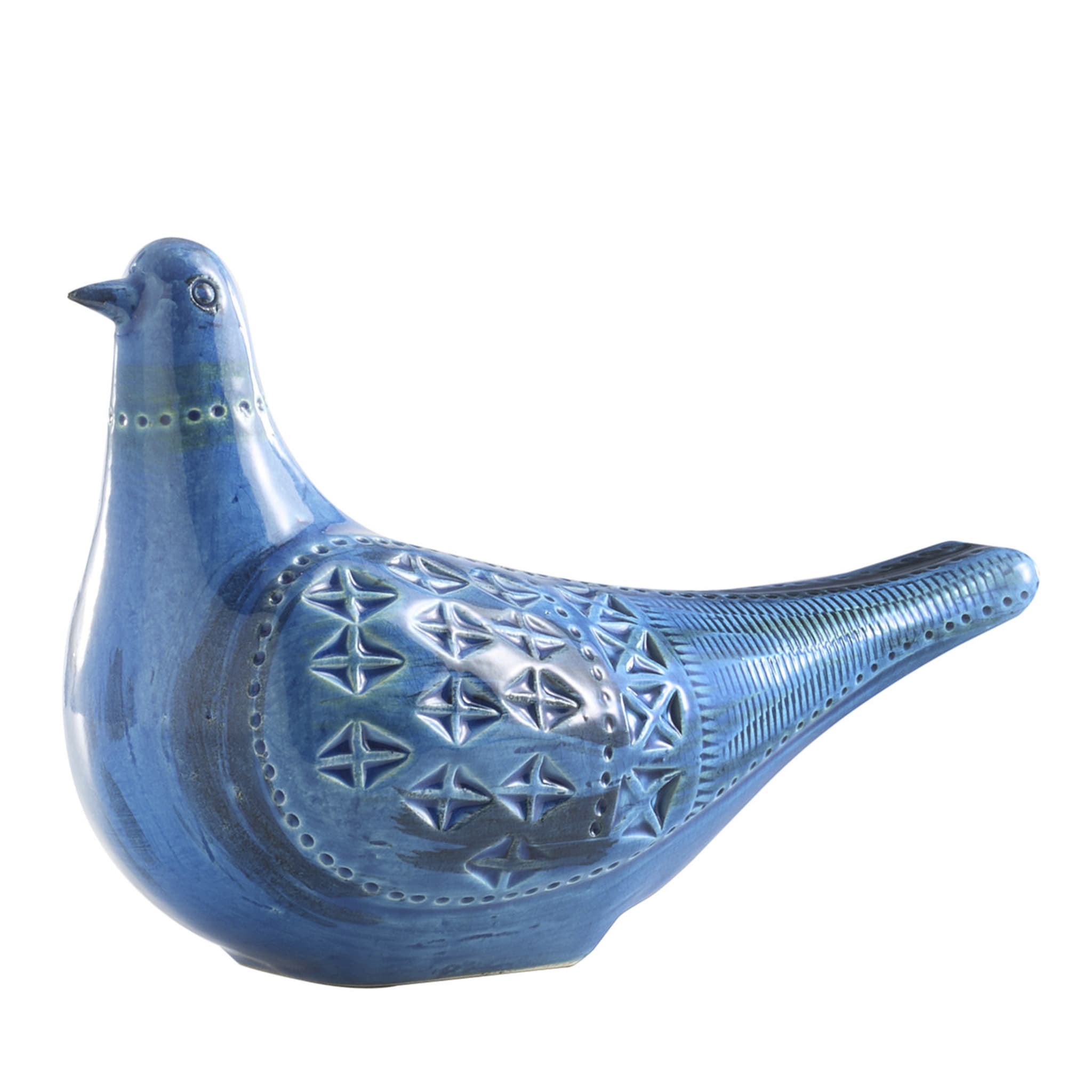 Scultura di colomba blu di Aldo Londi - Vista principale