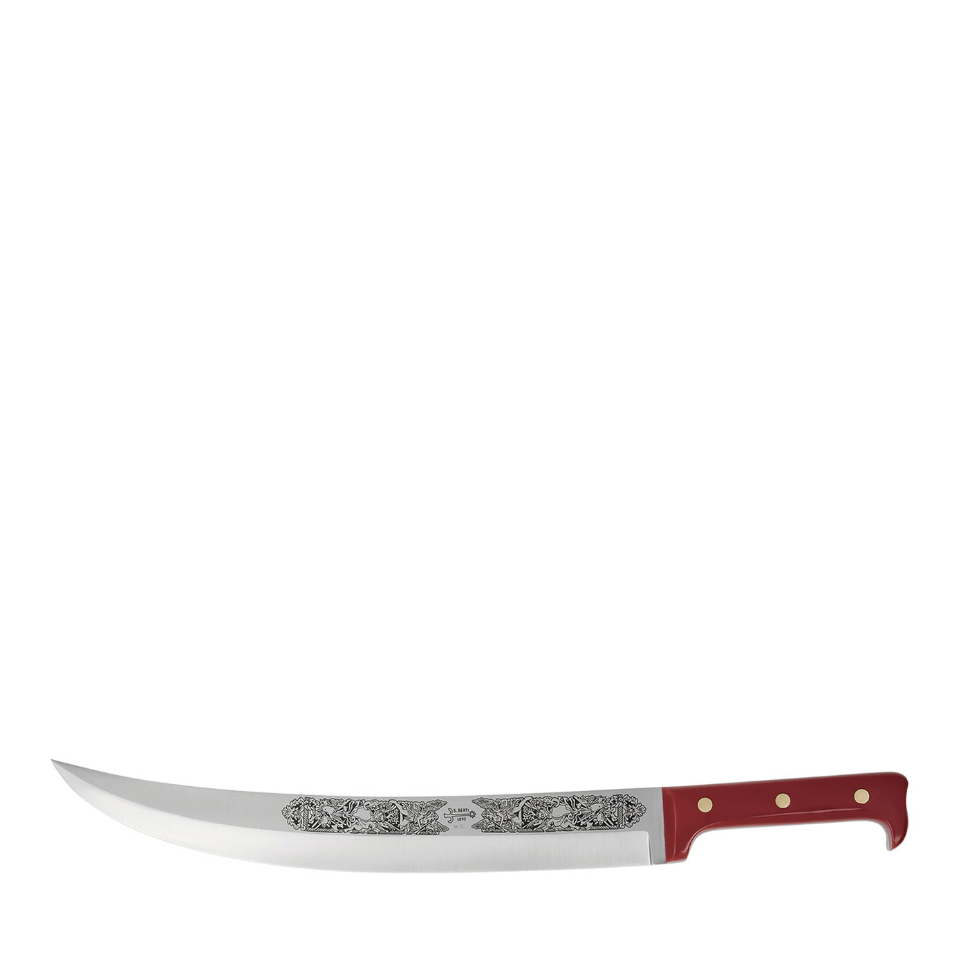 Saber Knife with Red Plaxiglass Handle - Coltellerie Berti