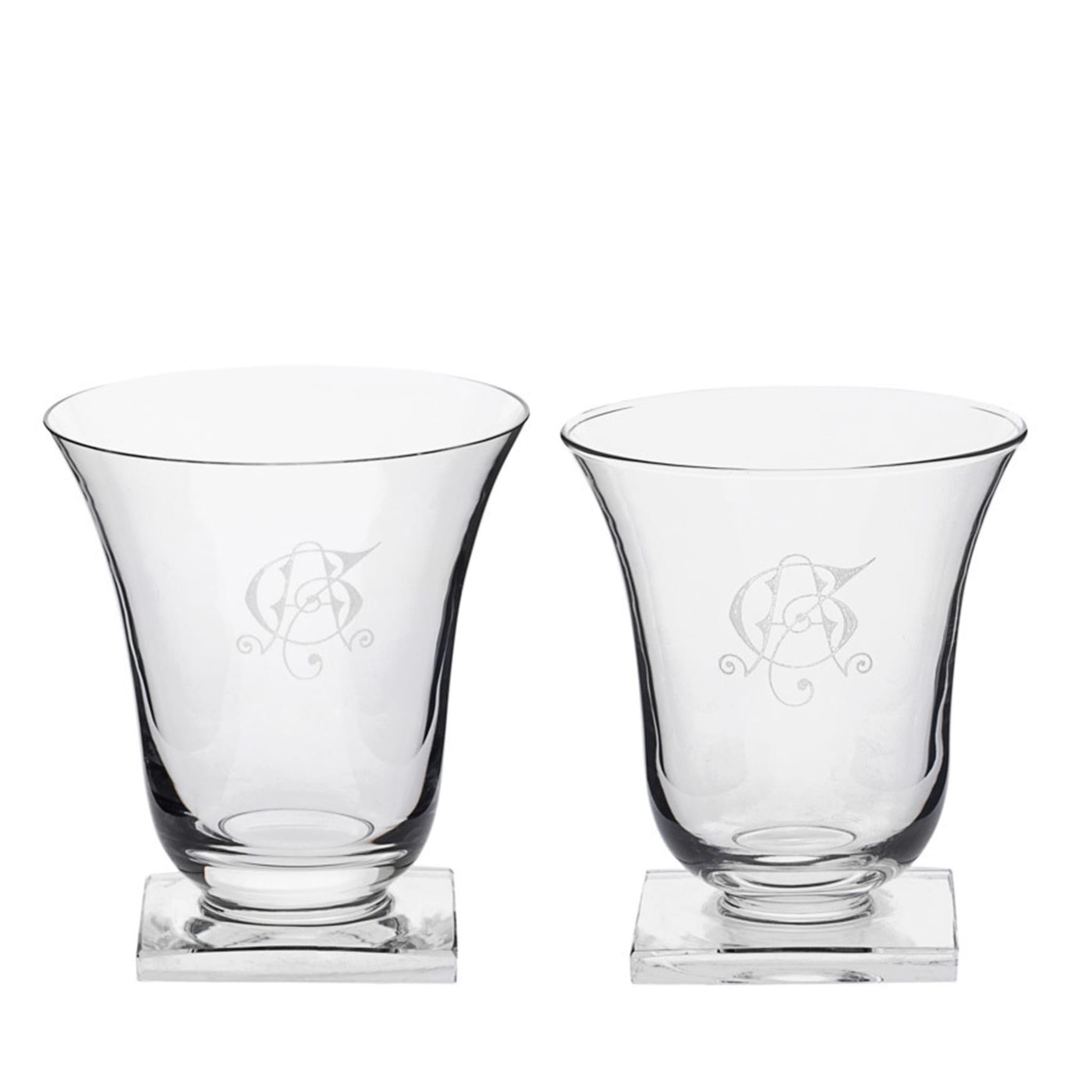 Wine and Water Deco Crystal Goblets - Main view