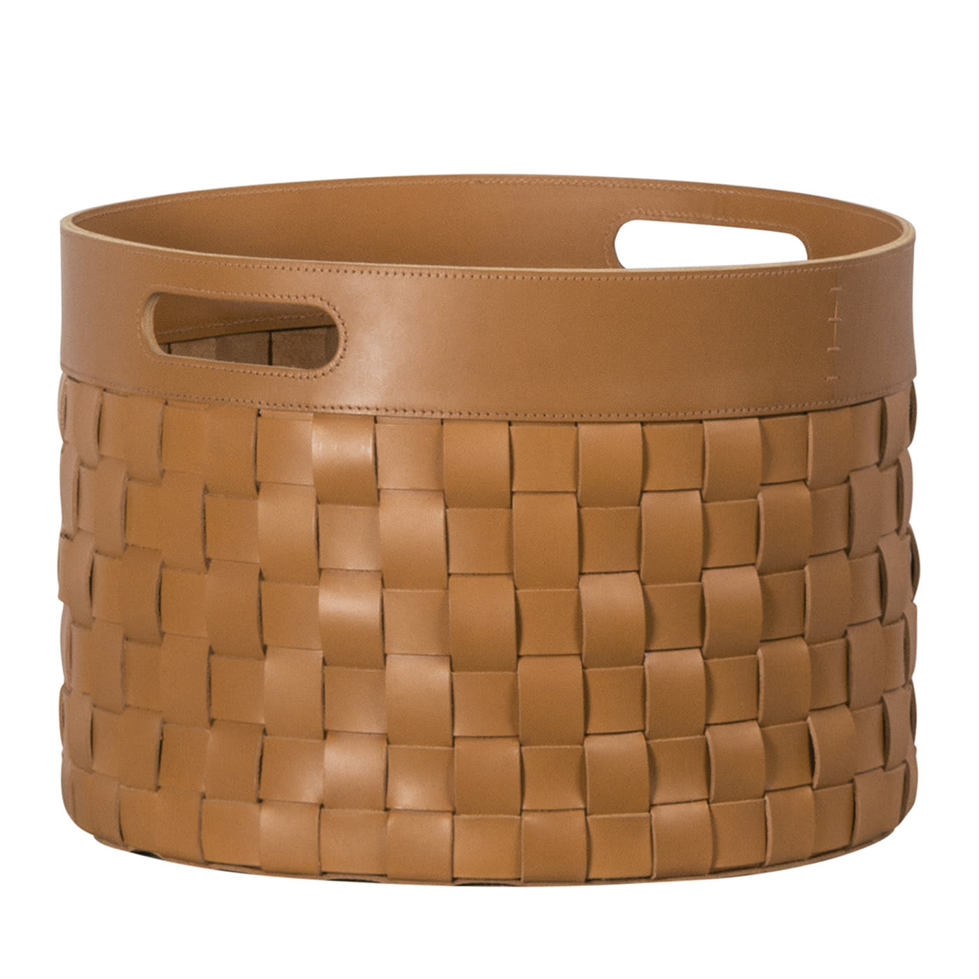 Portofino Large Round Tray in Sand Leather [free shipping] Rabitti 1969 - Artemest