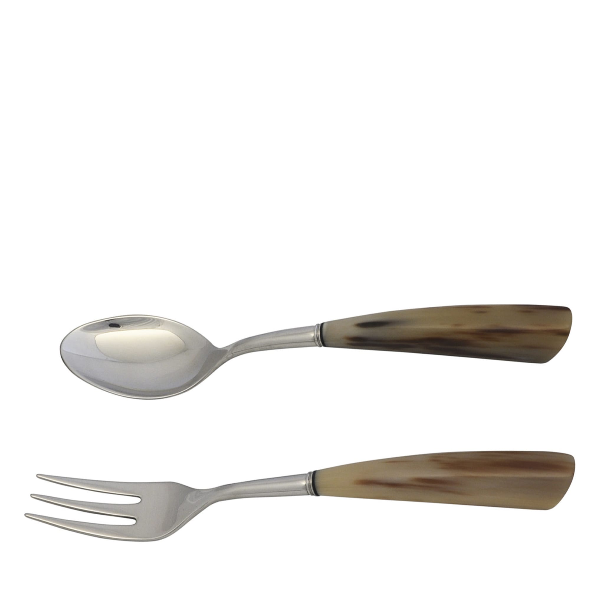 Set of Salad Fork and Spoon in Resin - Main view