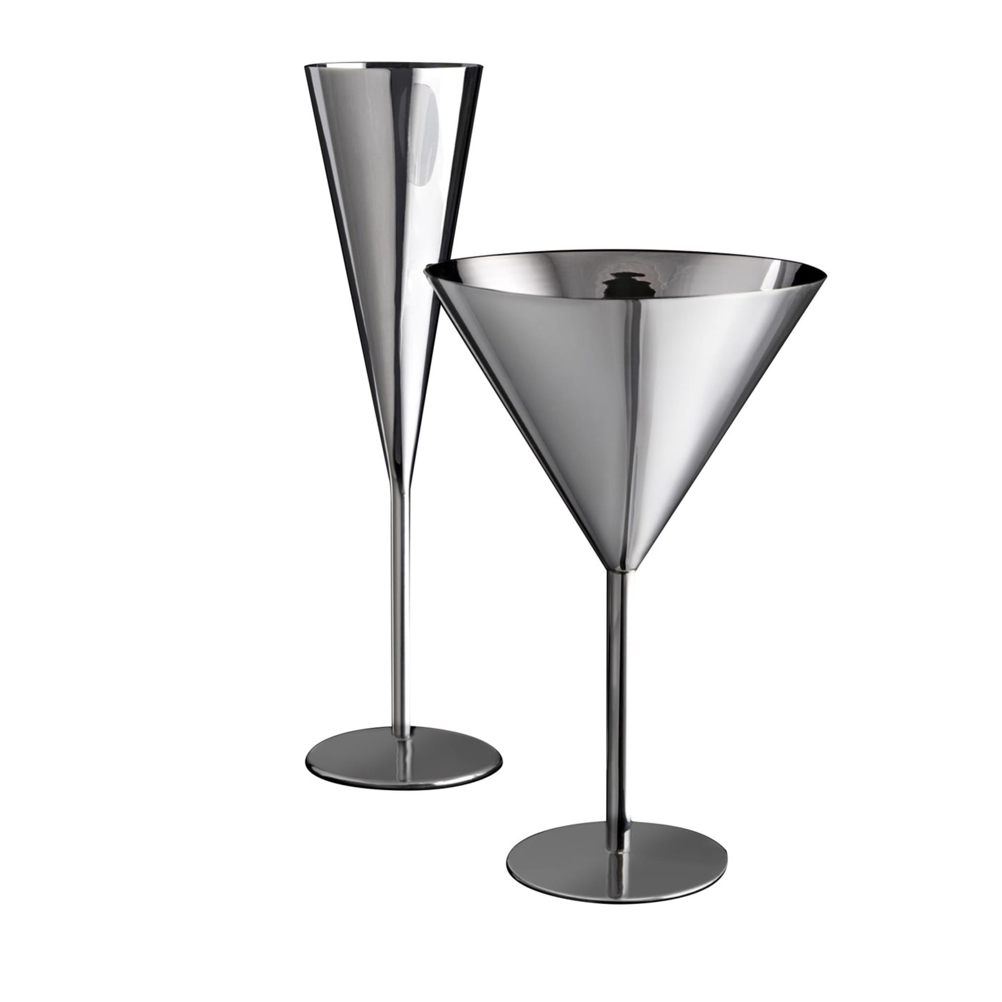 Millenium Set of Champagne Flute and Martini Glass by Lella and Massimo Vignelli - Main view
