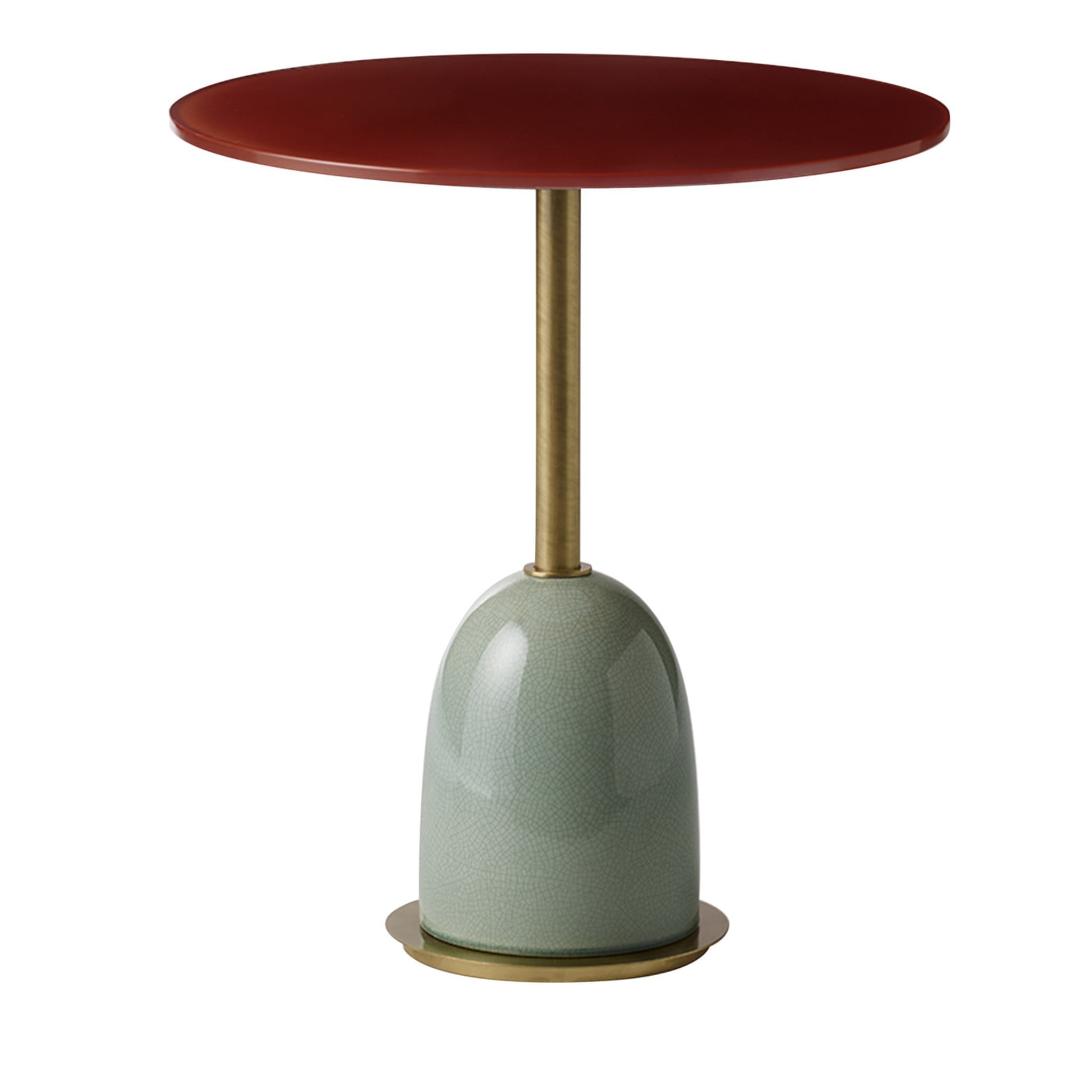 Pins Medium Brass and Glass Contemporary Side Table for Living Room - Main view
