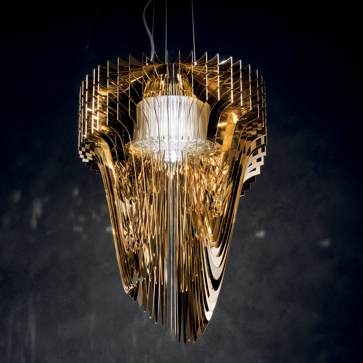 Aria Gold Small Suspension by Zaha Hadid - Slamp