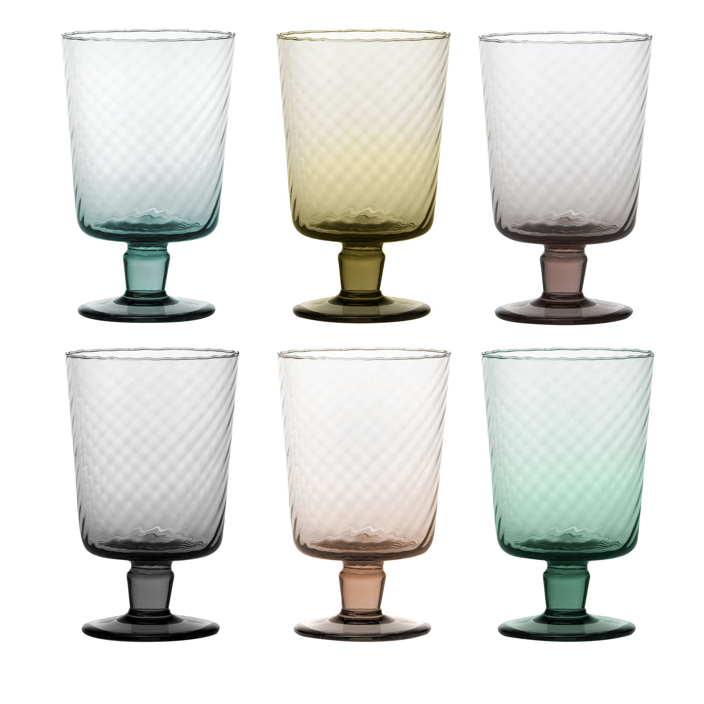 Set of 6 Torsè Multicolor Stem Glasses - Mun