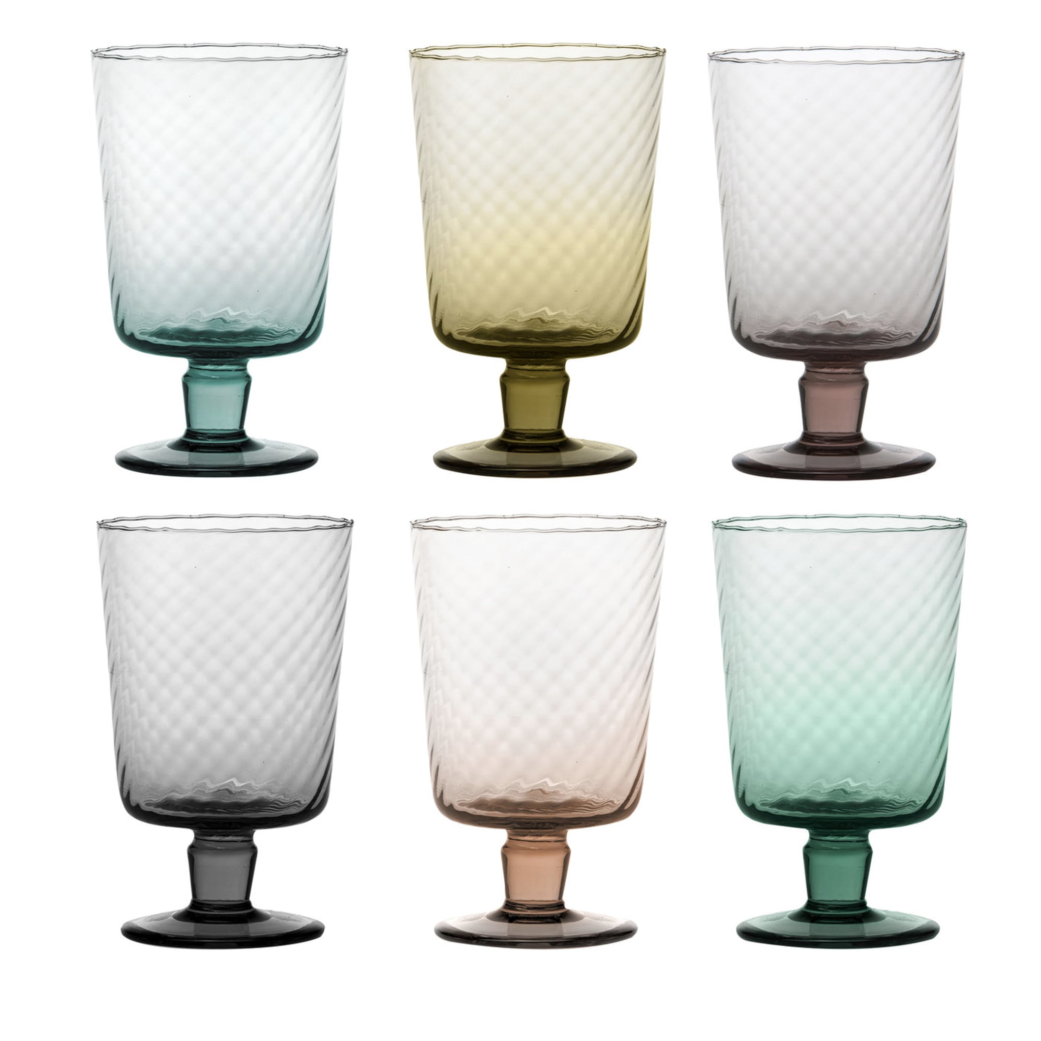 Set of 6 Torsè Multicolor Stem Glasses - Main view