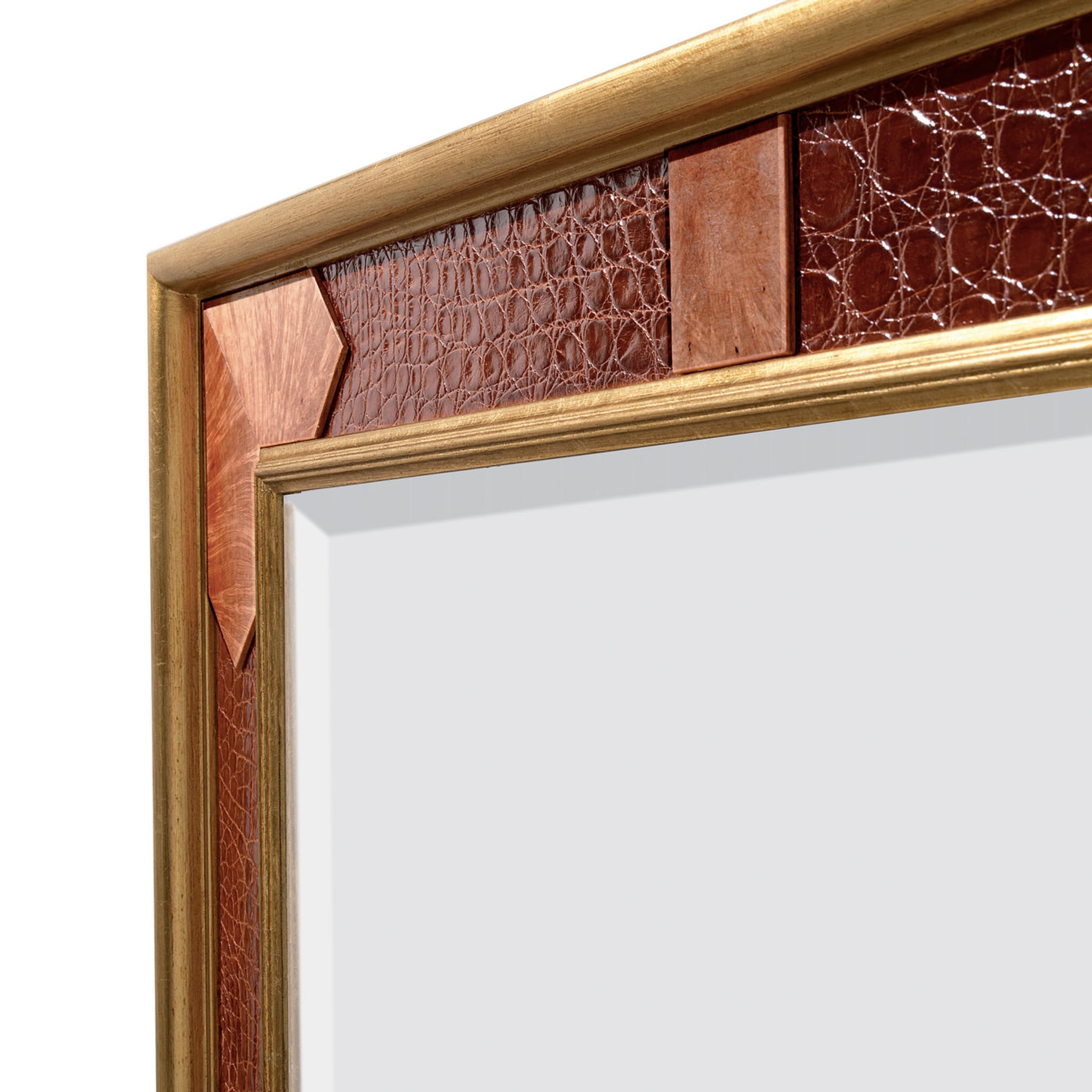 Crocodile Wall Mirror with Gold Leaf - Alternative view 1