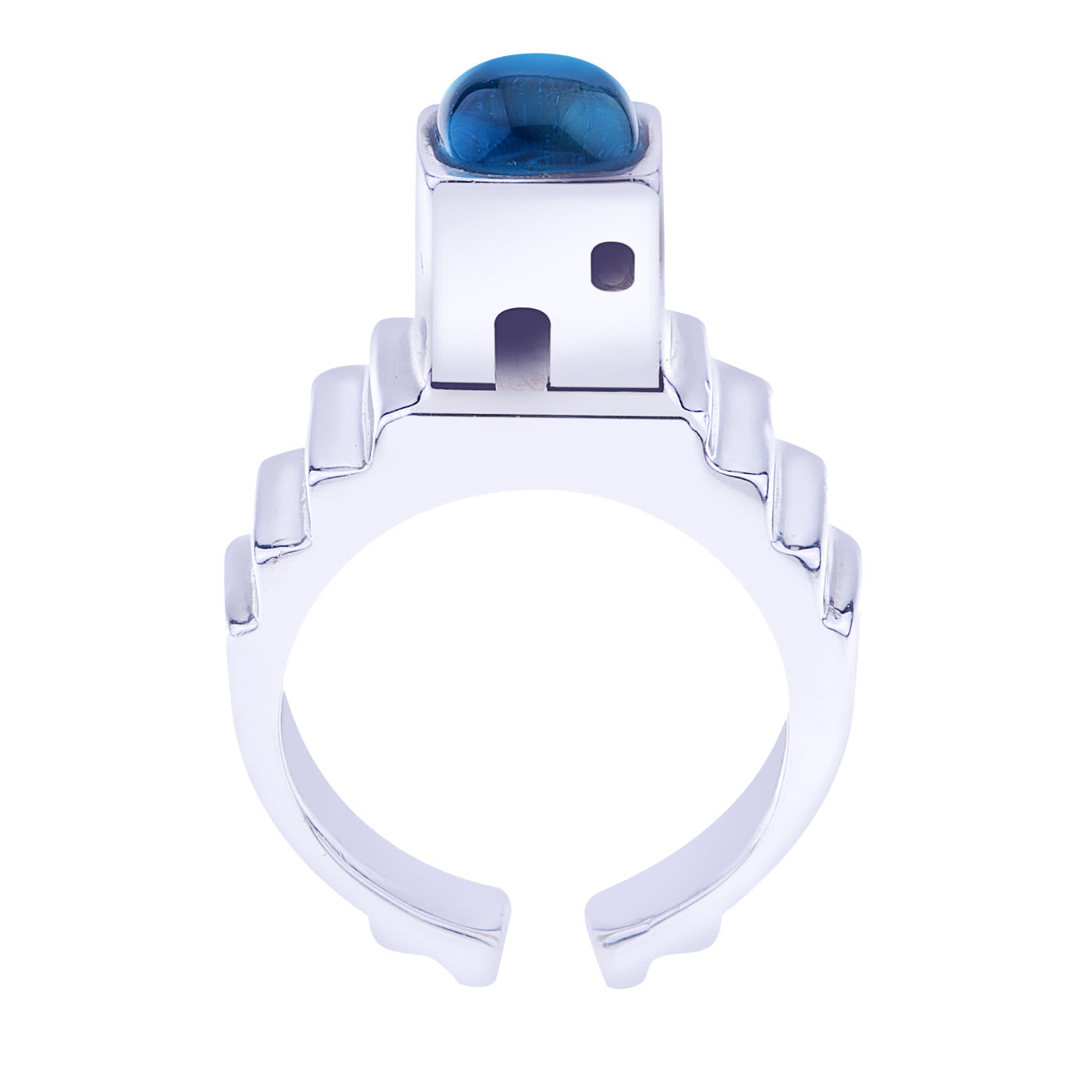 Capri Silver Ring with Blue Topaz - Co.Ro