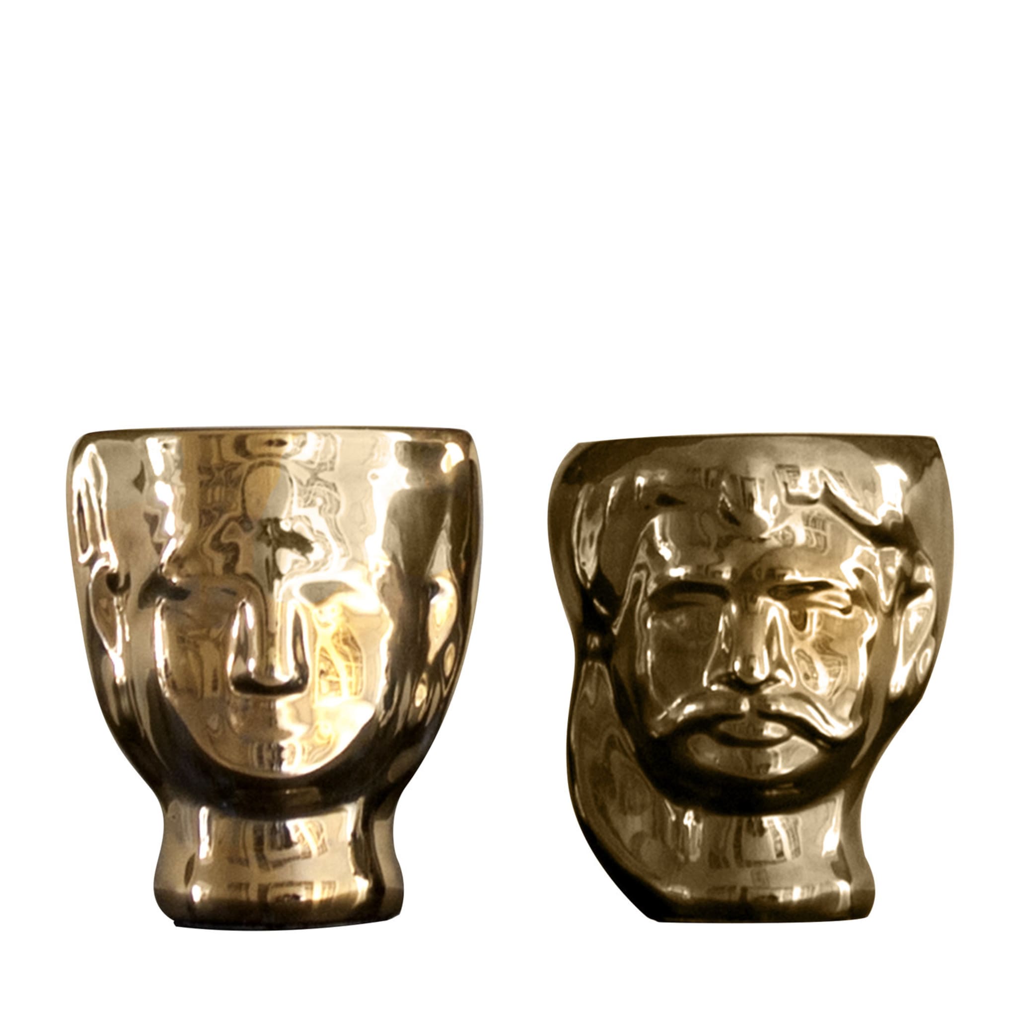 Testa di Moro/Malandrina Set de 2 vases en or - Vue principale