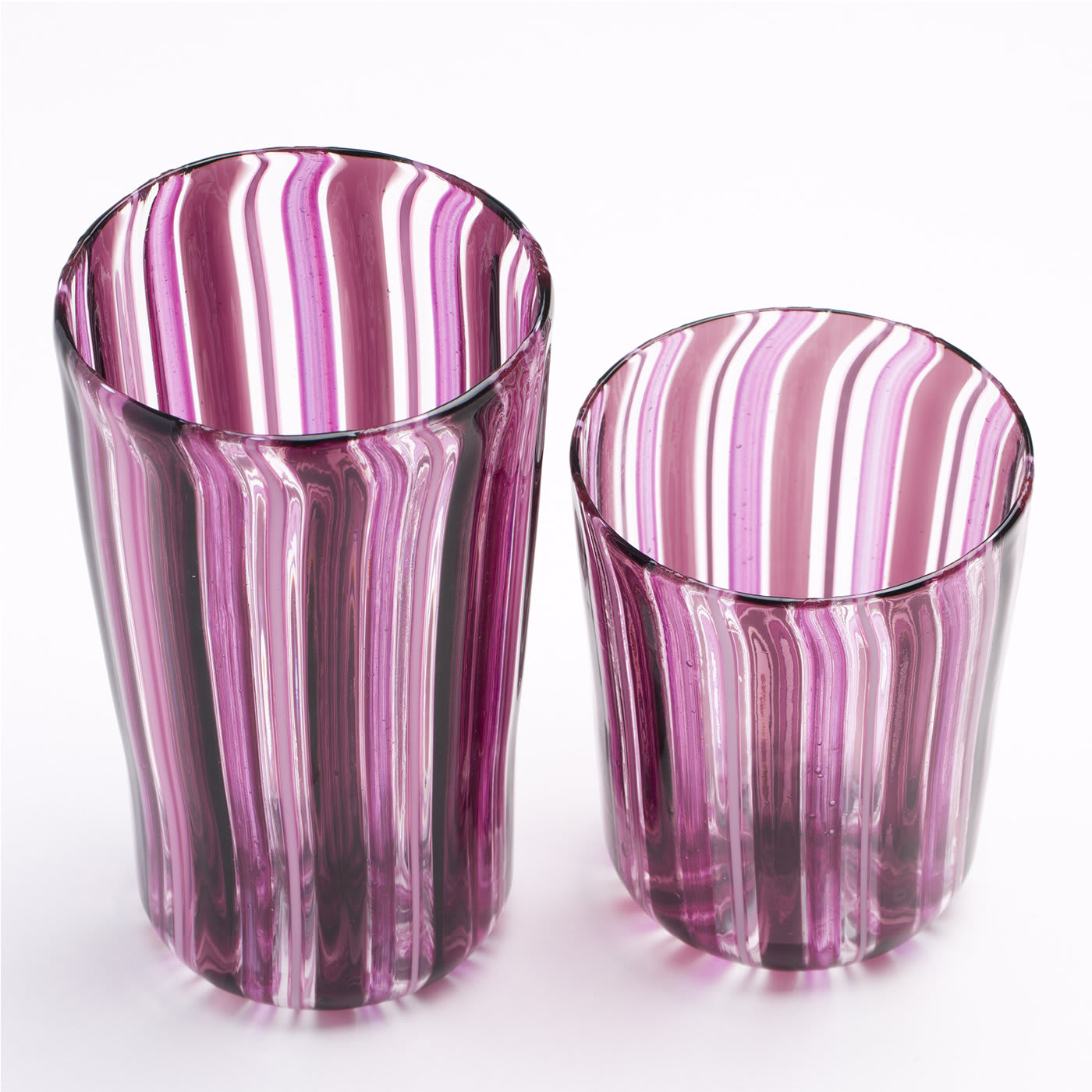 Murano Glass Colorful Striped Drinking Set