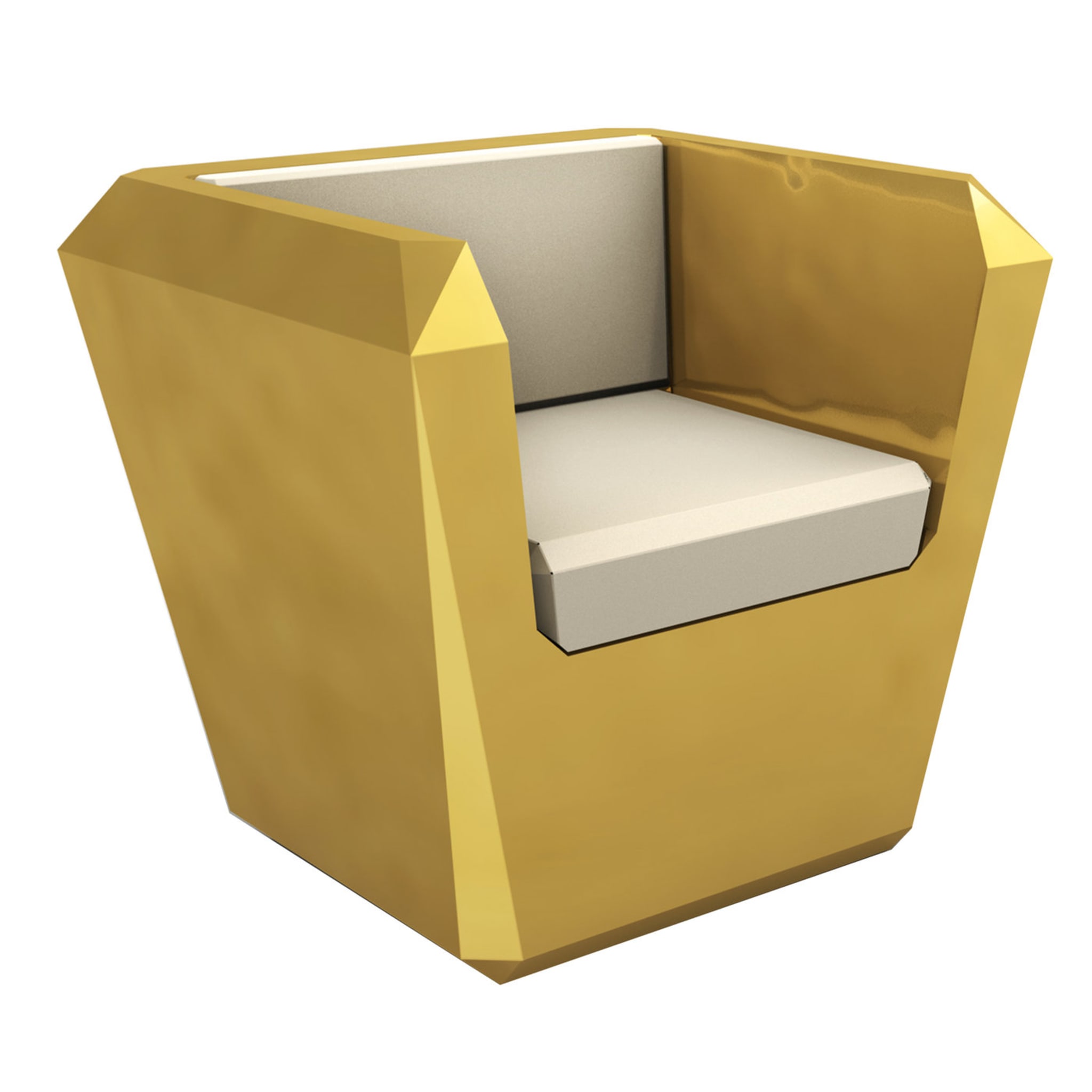 Lingotto Gold Armchair with Armrests by Garilab by Piter Perbellini - Main view