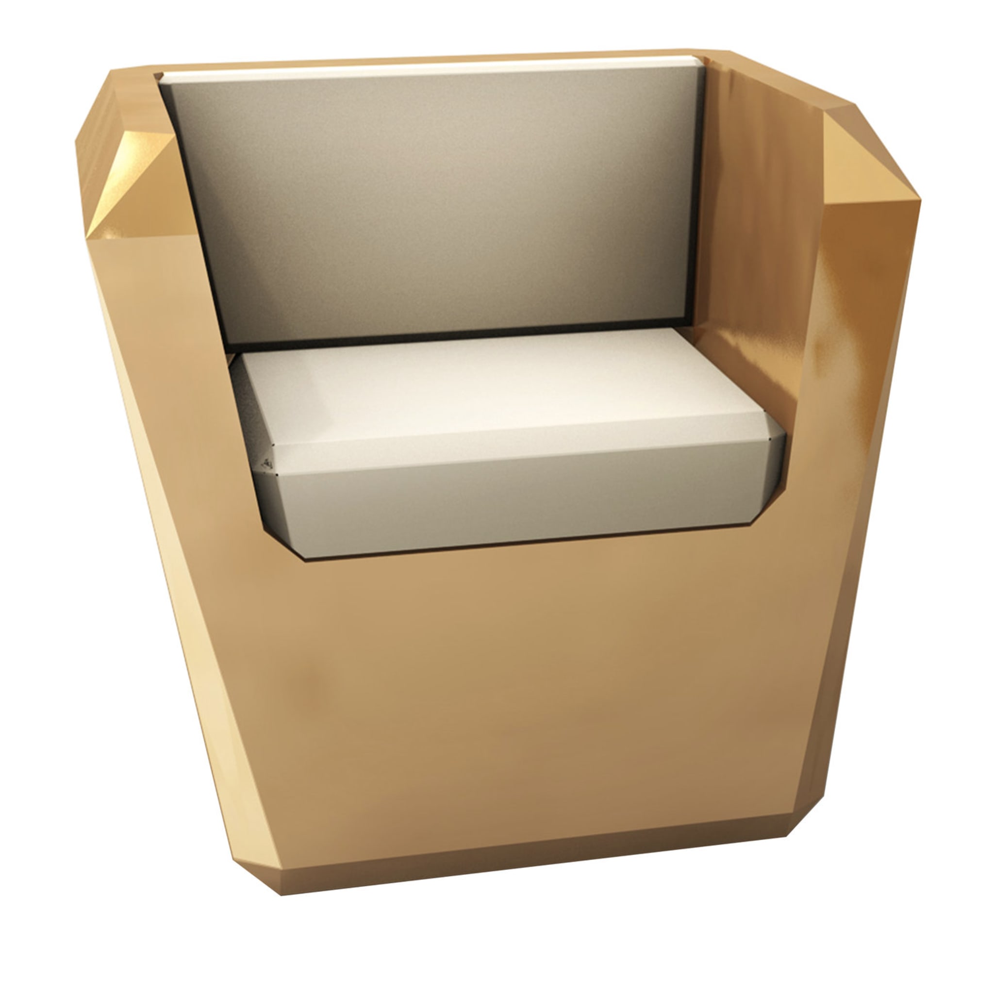 Lingotto Pink Gold Armchair with Armrests by Garilab by Piter Perbellini - Main view