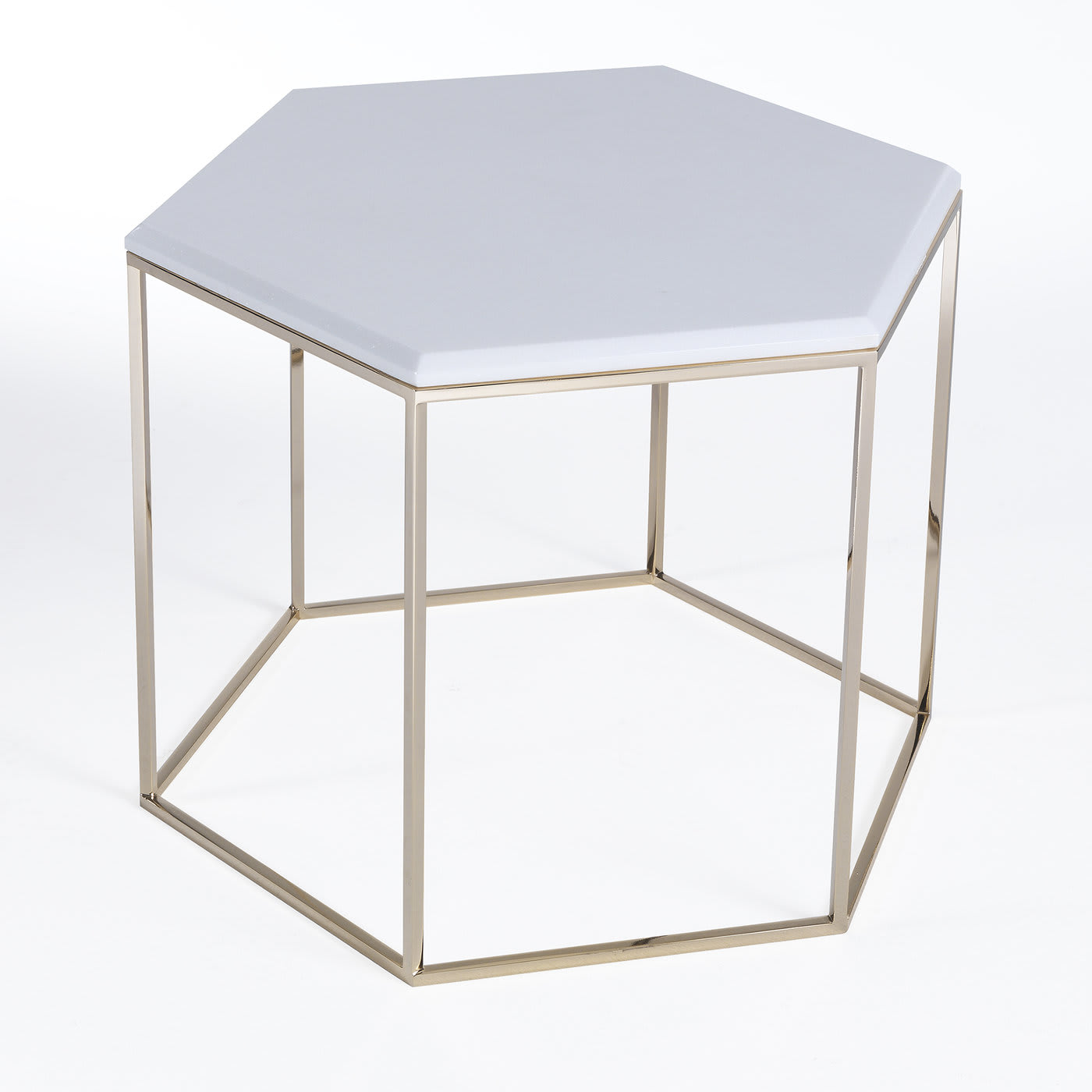Hexagonal tall Table with Marble - Zanaboni