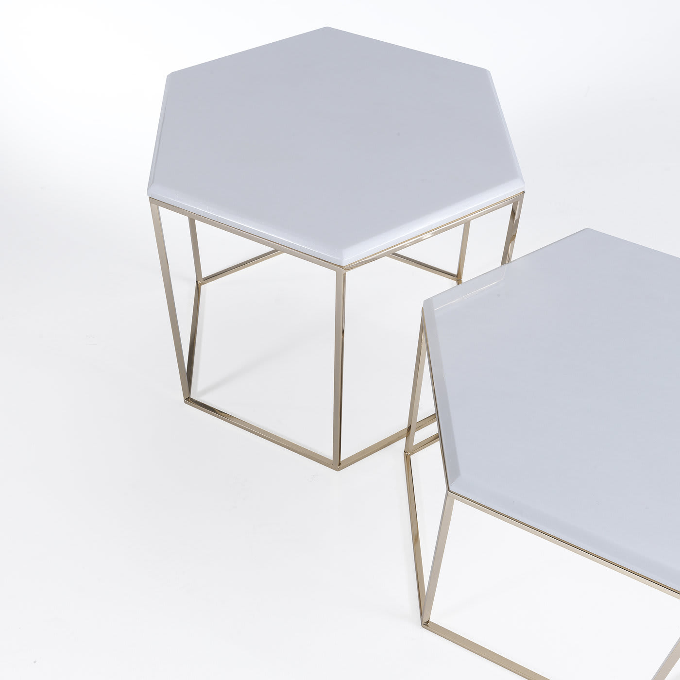 Hexagonal tall Table with Marble - Zanaboni
