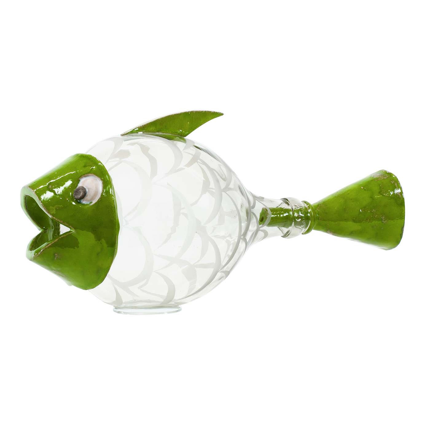 Pesce Palla Green Sculpture - Sasà Sorrentino