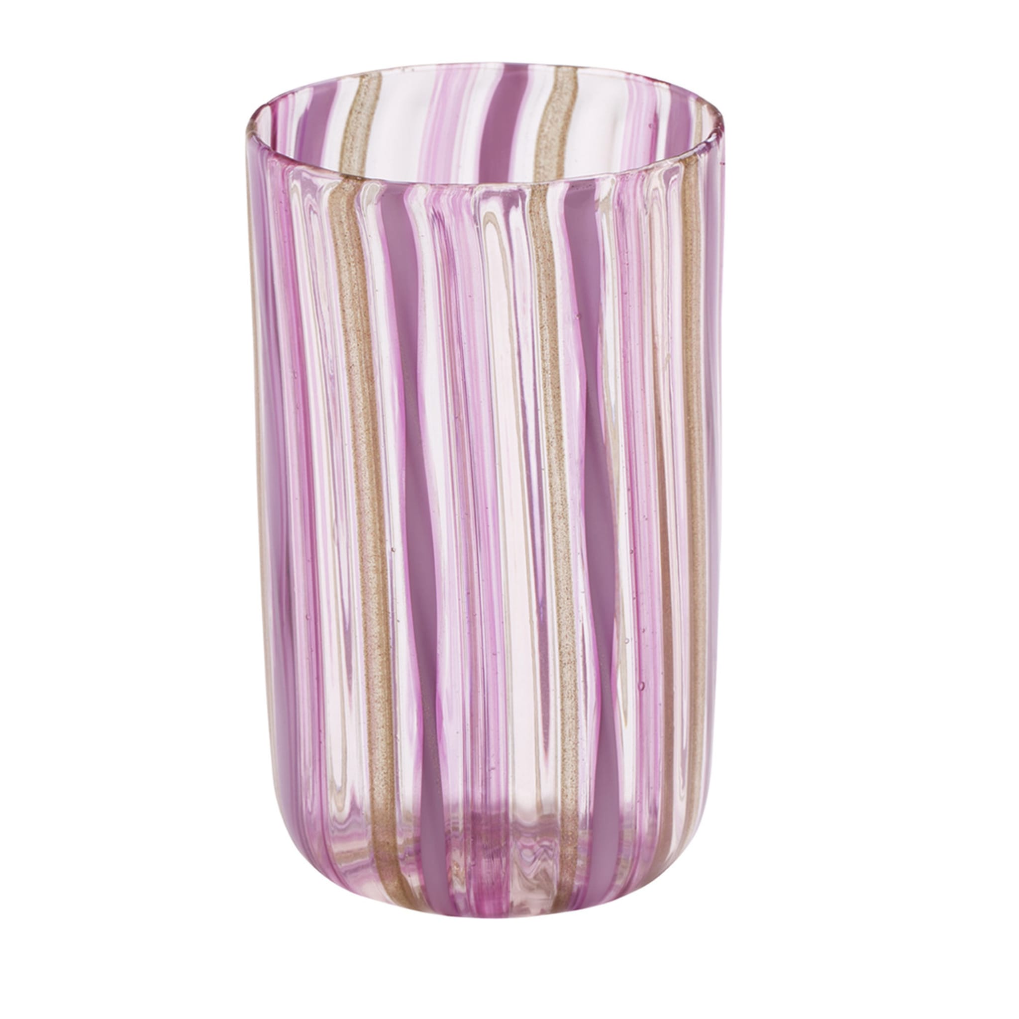Set di 6 bicchieri di Murano rosa e oro - Vista principale