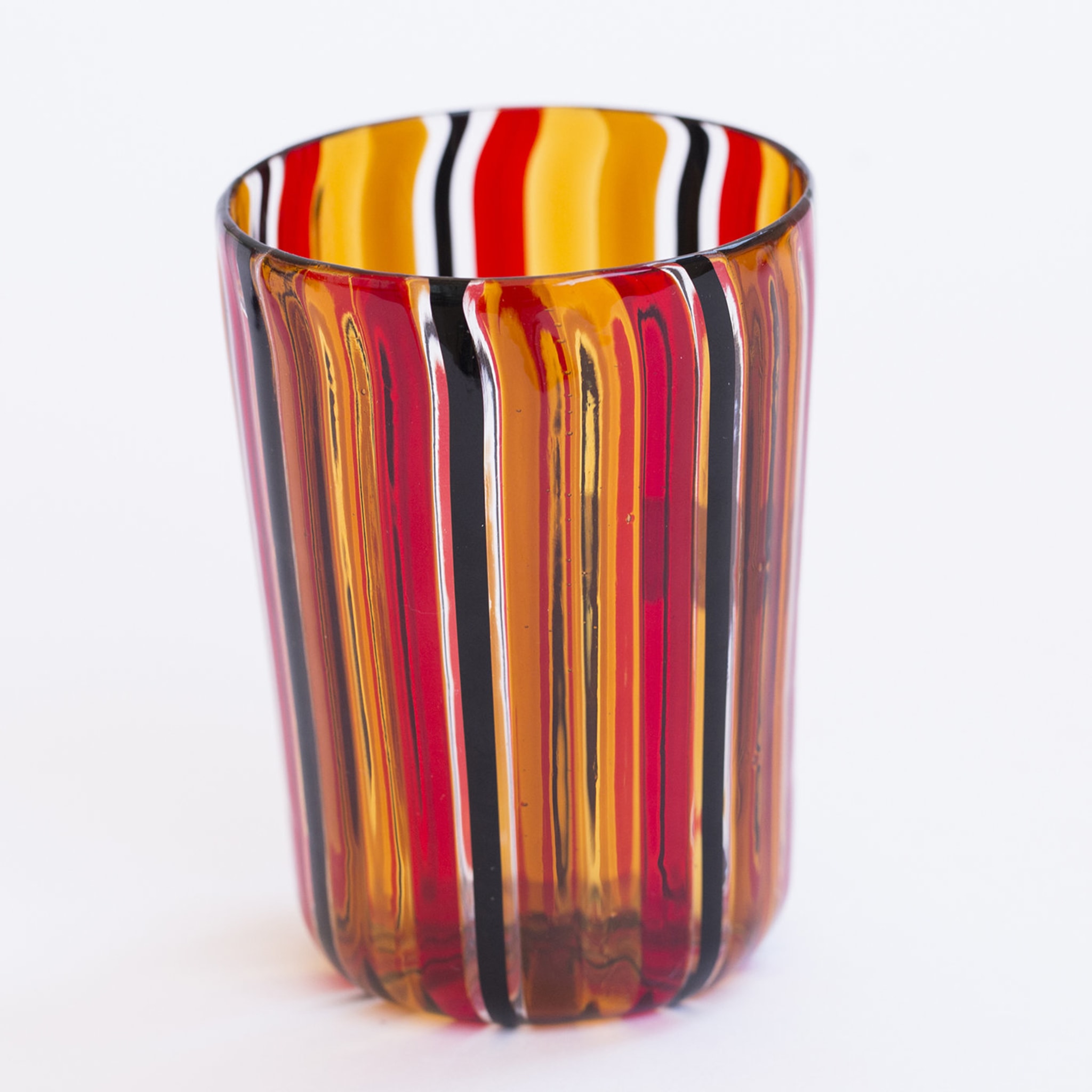Set of 6 Amber & Red Murano Glasses - Alternative view 1