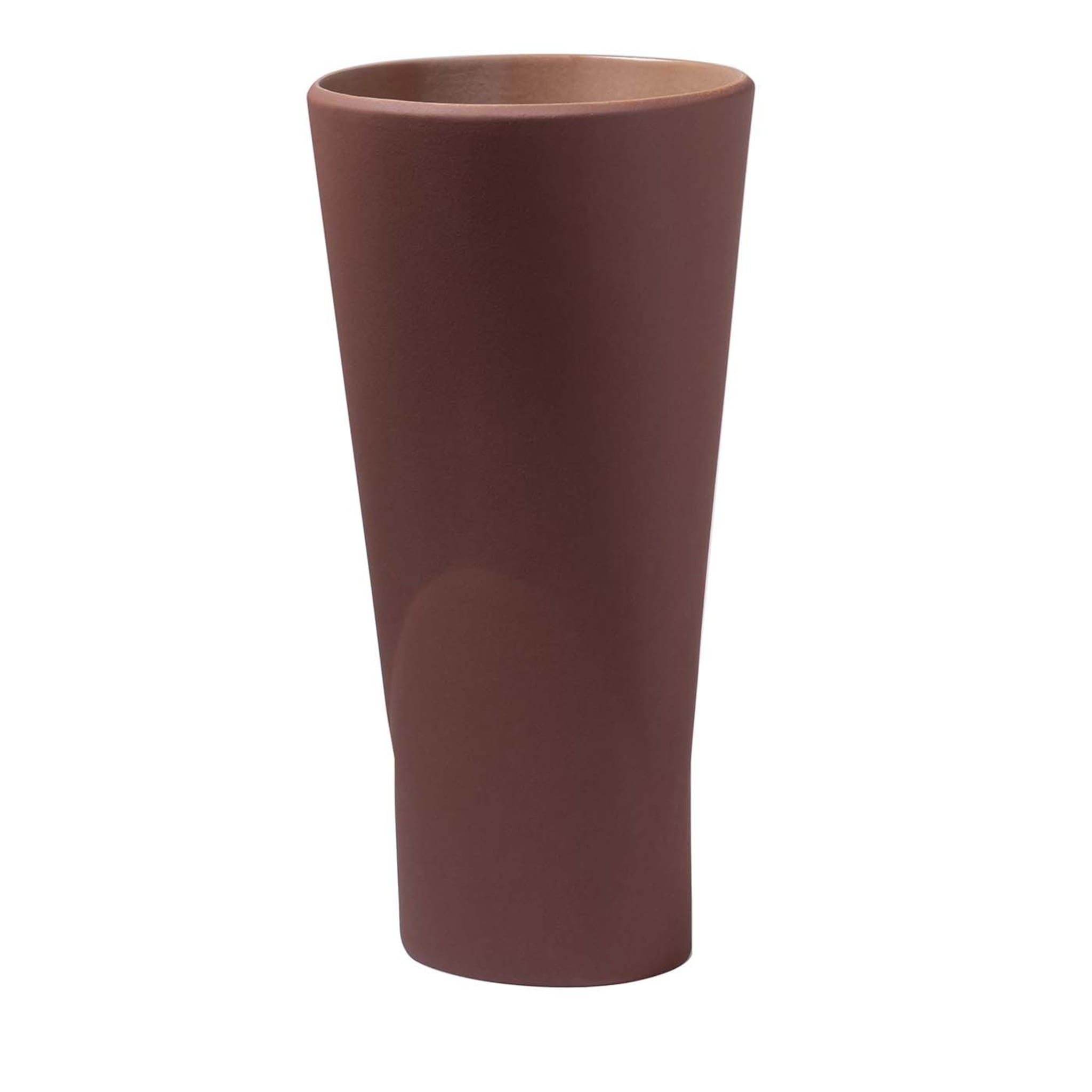 Chamelea Tall Dark Brown Vase - Main view