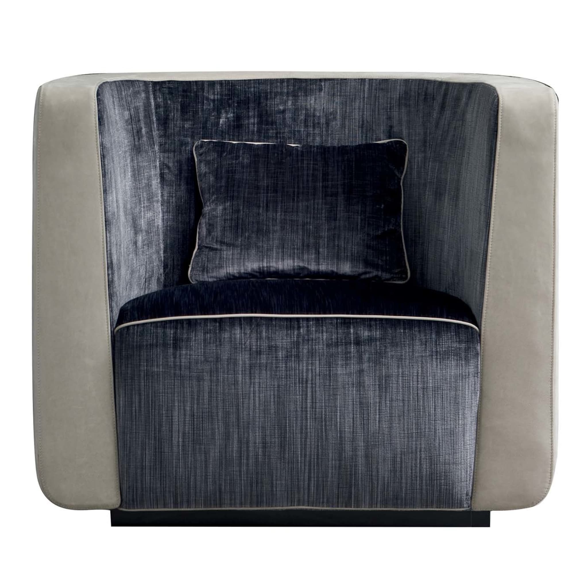 Ponza Blue and Gray Swivel Armchair - Main view