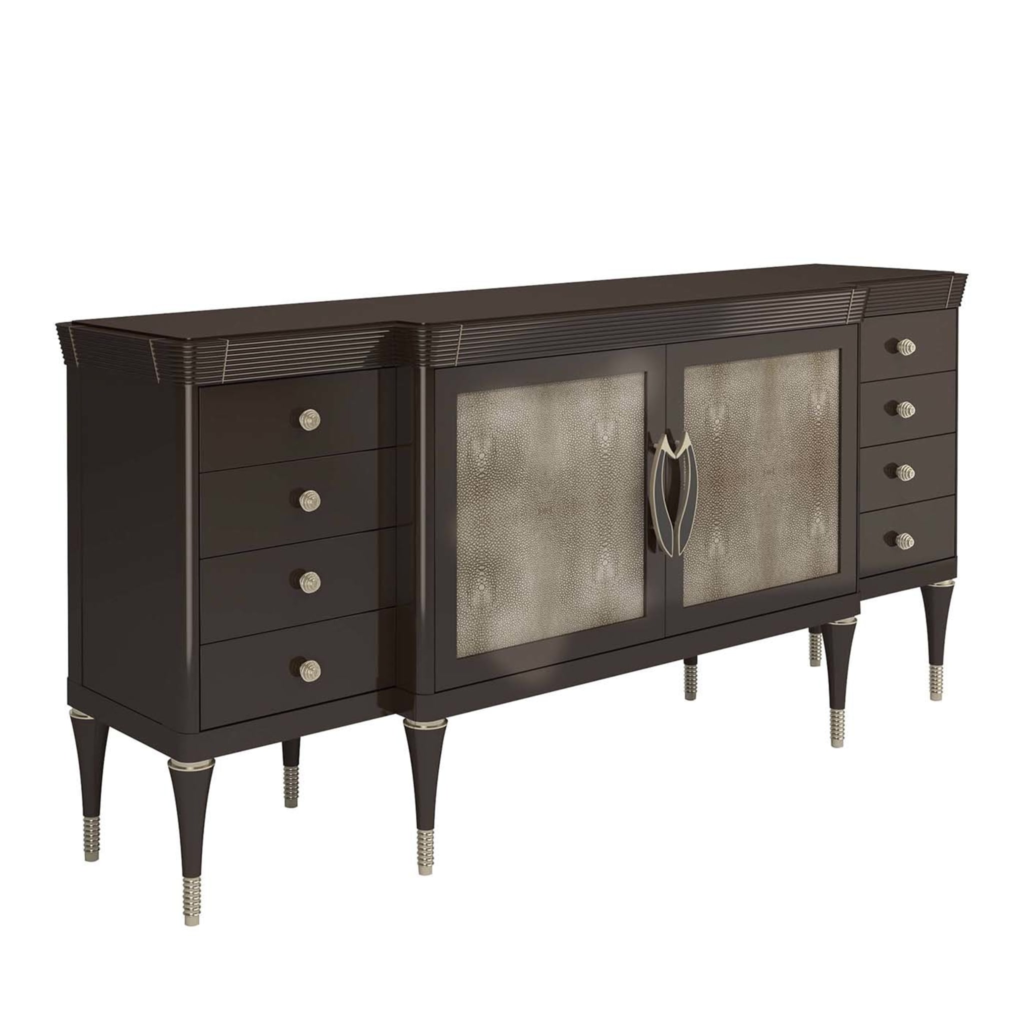 Vanity Credenza with Leather Doors - Main view
