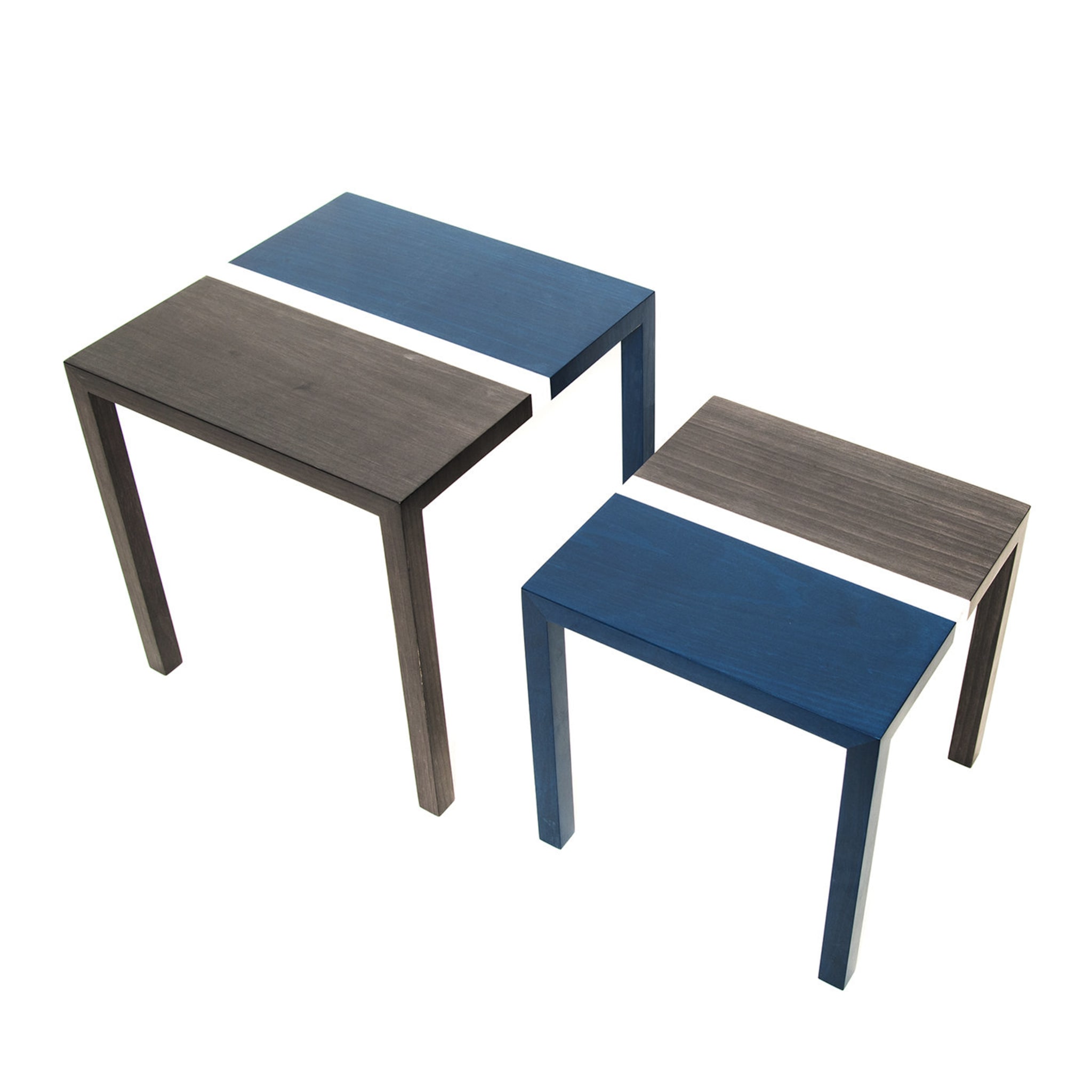 Partenope Ensemble de 2 tables gigognes bleu et gris - Vue principale