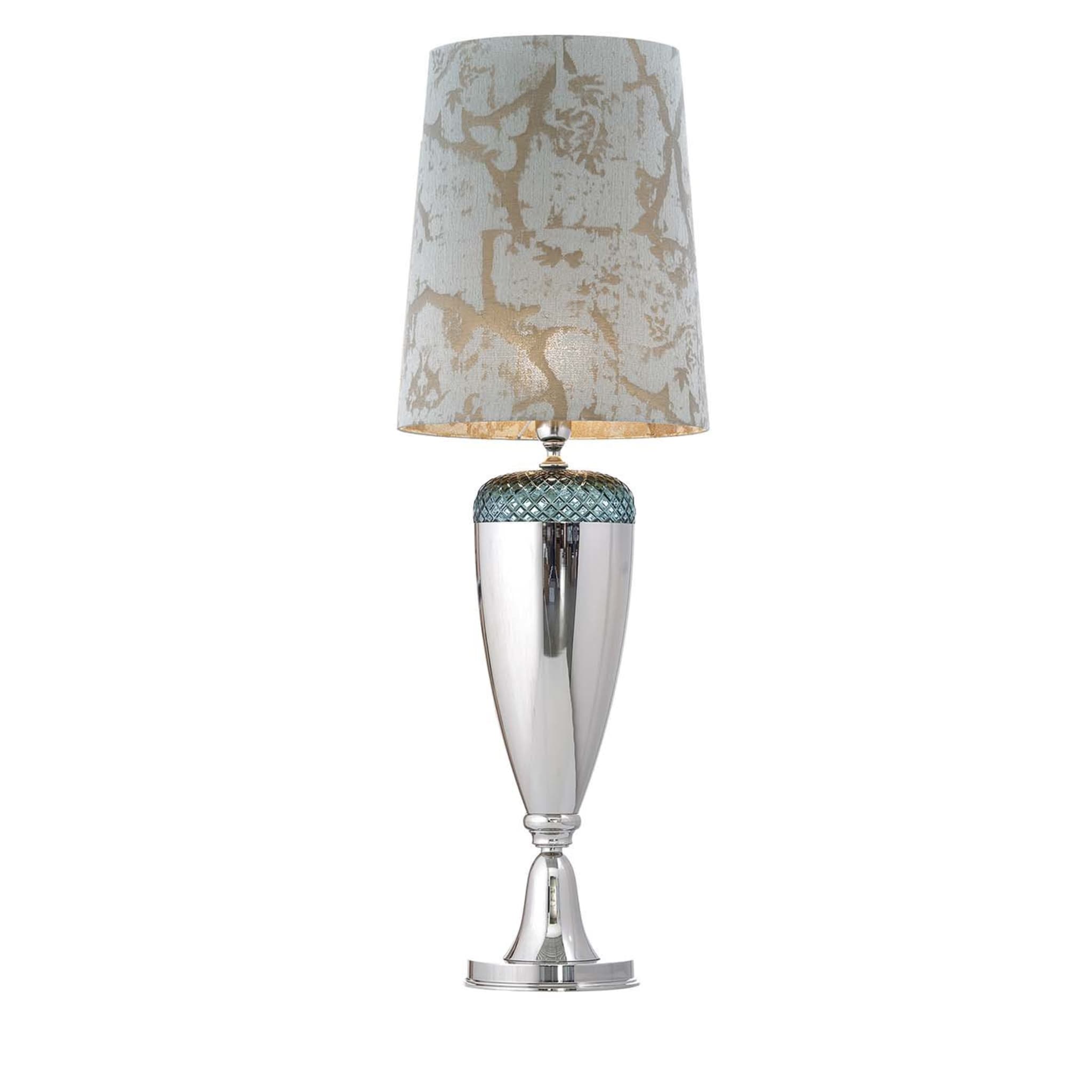 Metal and Crystal Green Table Lamp - Main view