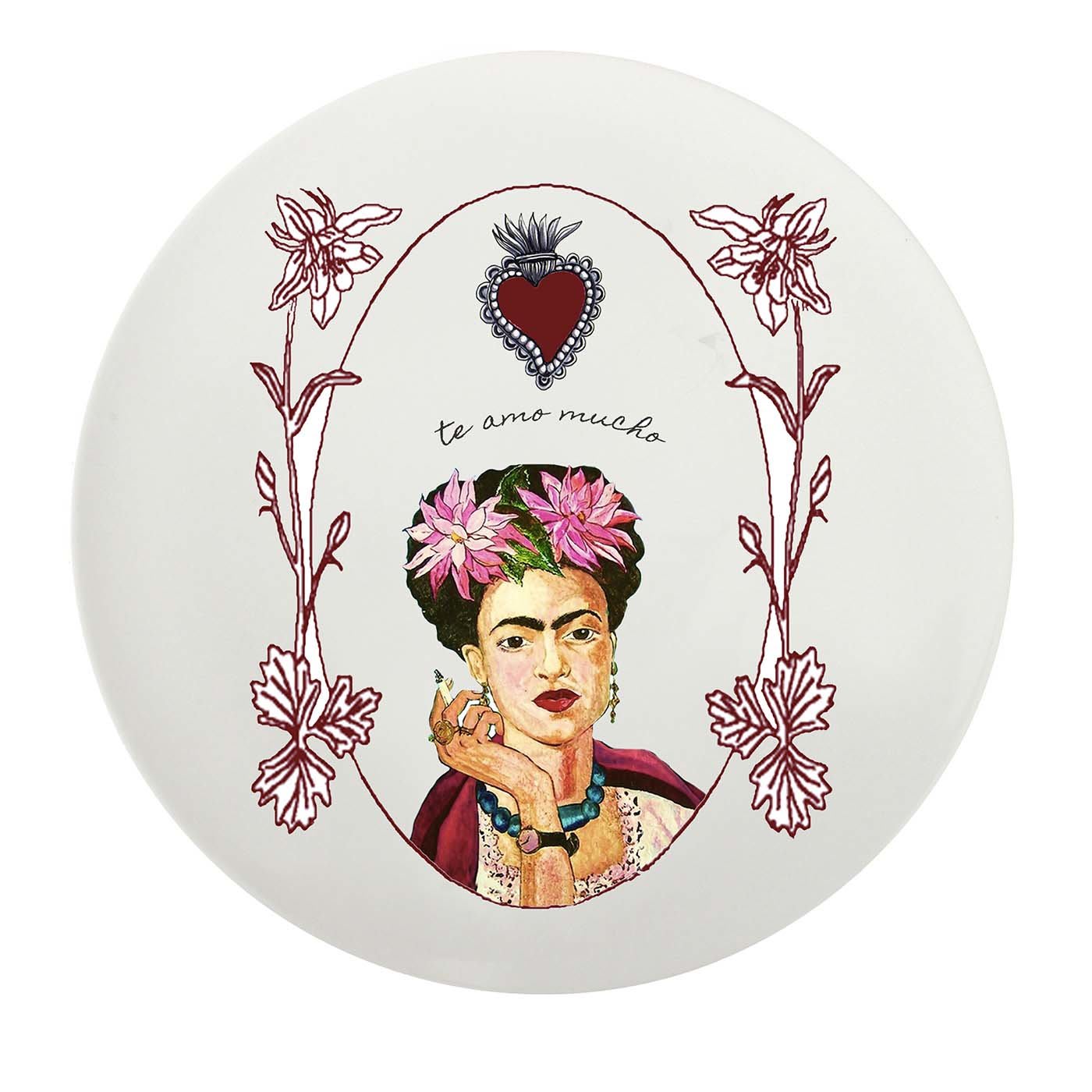 Set of 6 Be a Frida Large Plates - ConsueloC Illustration