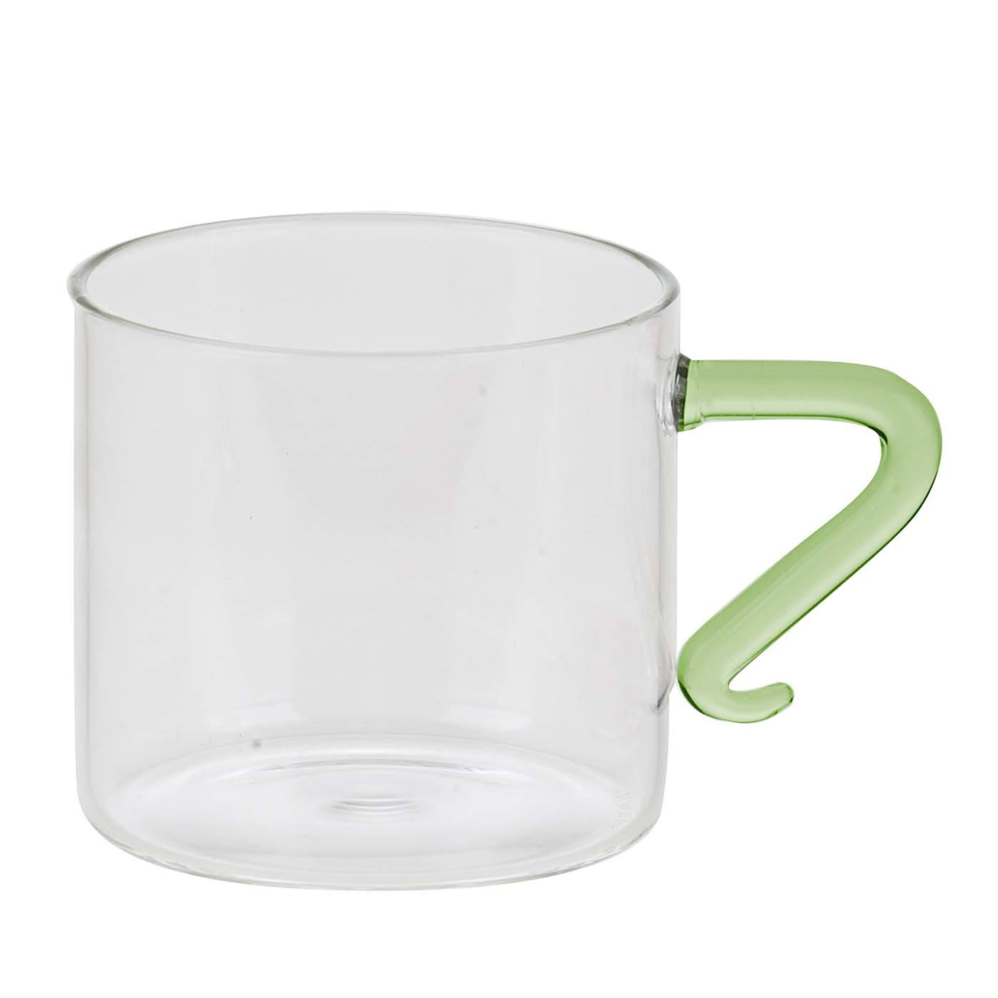Set of 2 Tea Cups with Green Handle - Main view