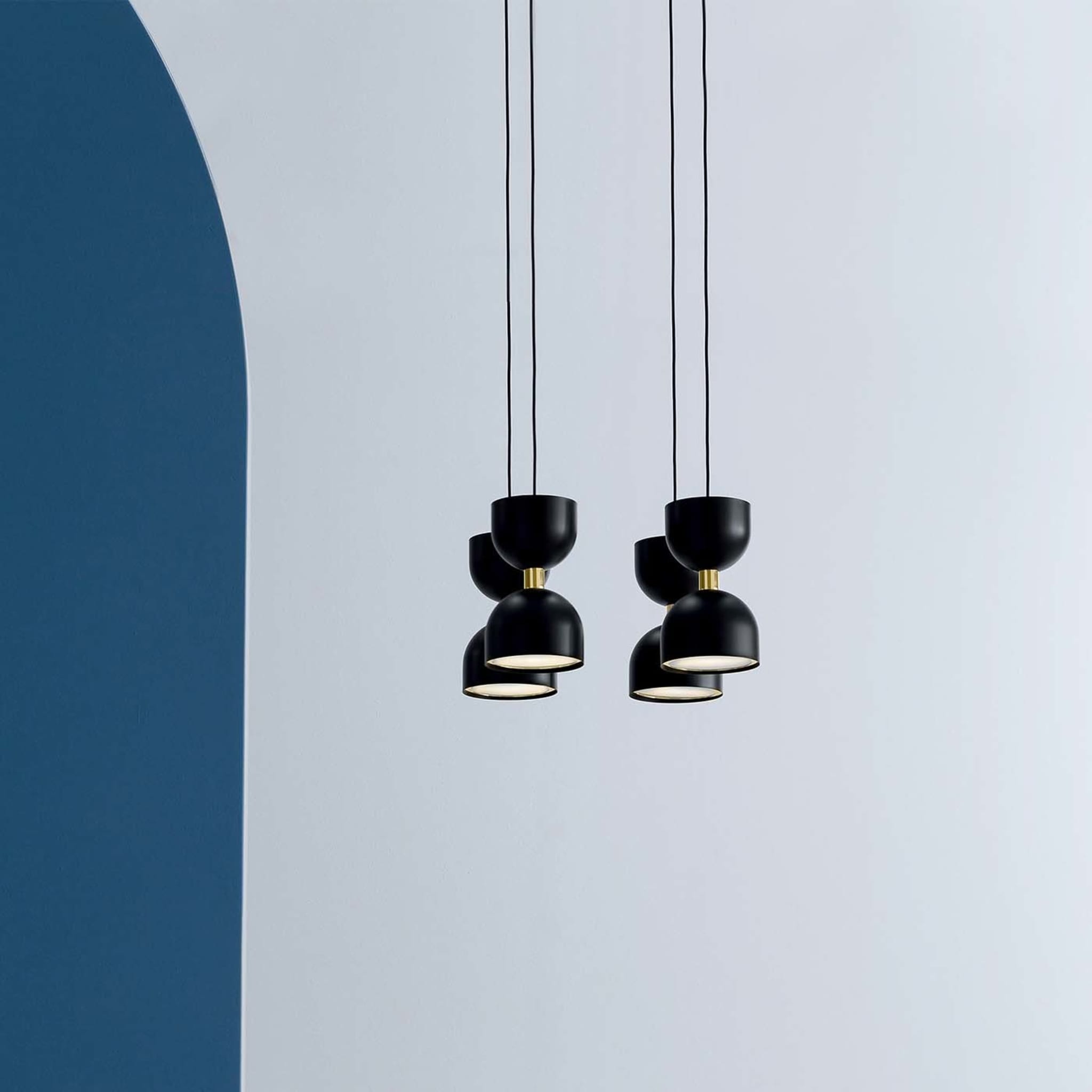 Clessidra 8-lichte schwarze pendelleuchte by Matteo Zorzenoni - Alternative Ansicht 1