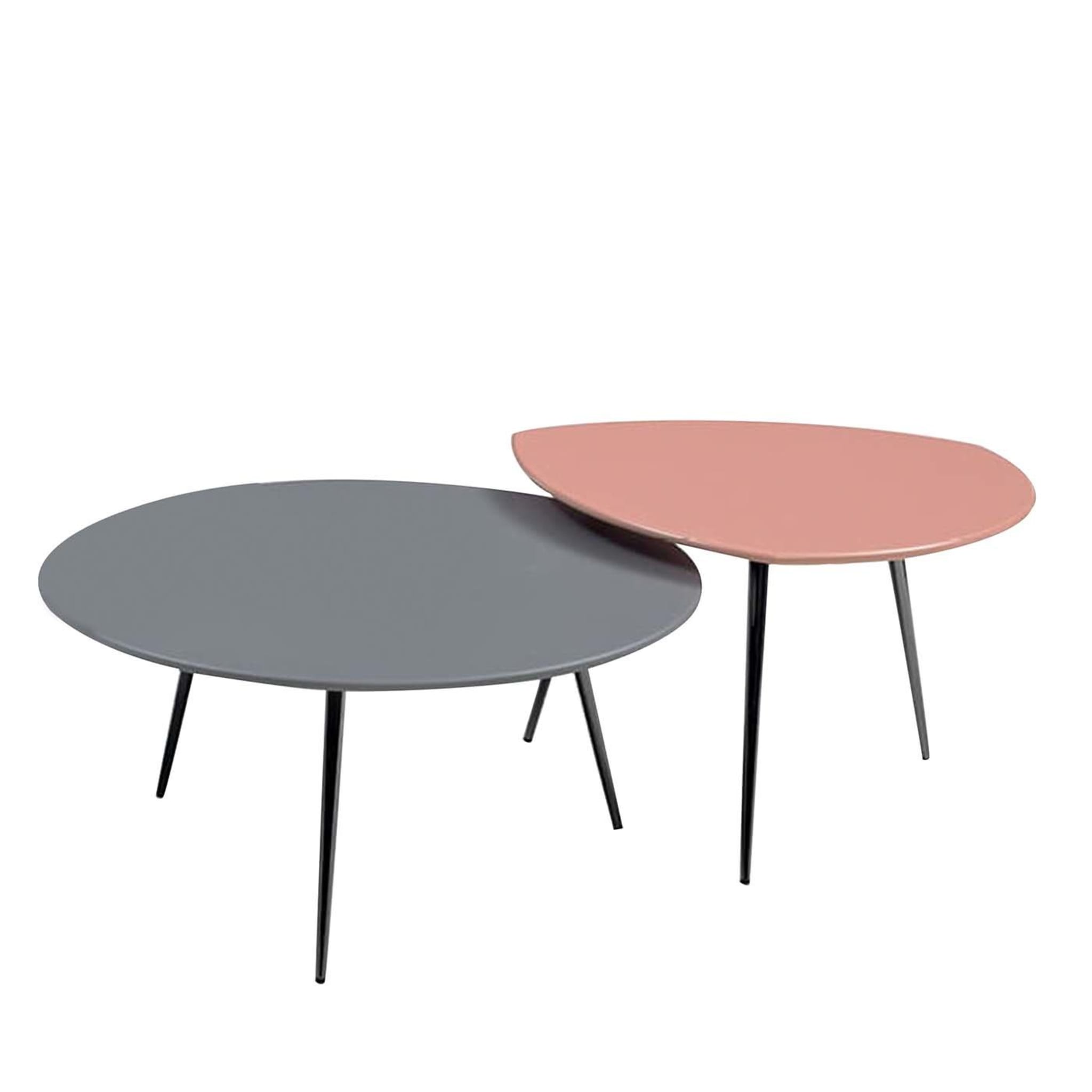 Set di 2 tavolini Cinquanta grigio-rosa - Vista principale