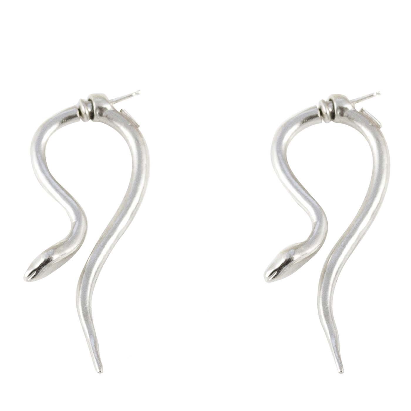 Silver Hooked Earrings - Giulia Barela